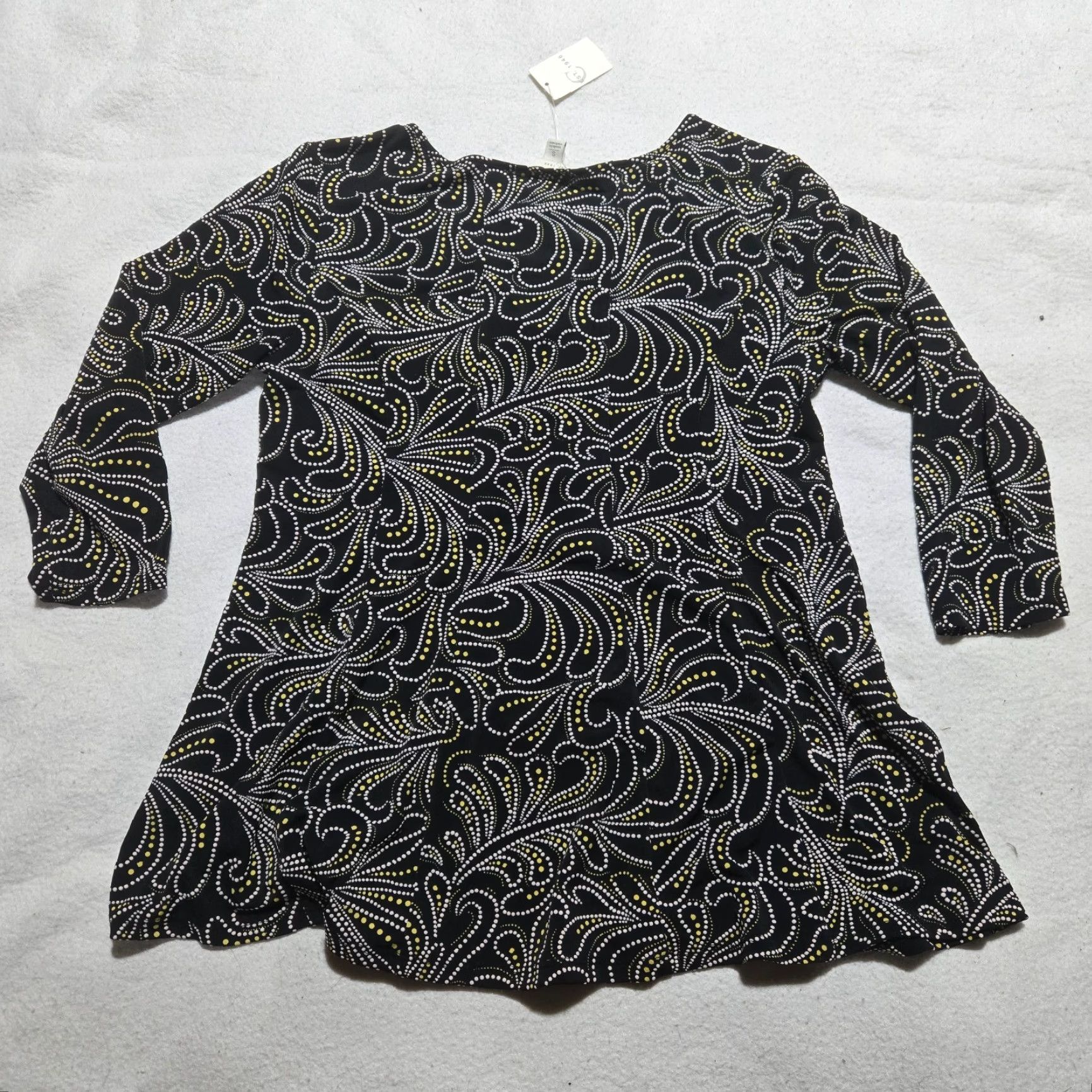 Vintage Cato Shirt S Black Beaded Embellished Tunic Blouse 3/4 Sleeve Round Neck Pullover Women Vintage No Size S / US 4 / IT 40 - 8 Thumbnail