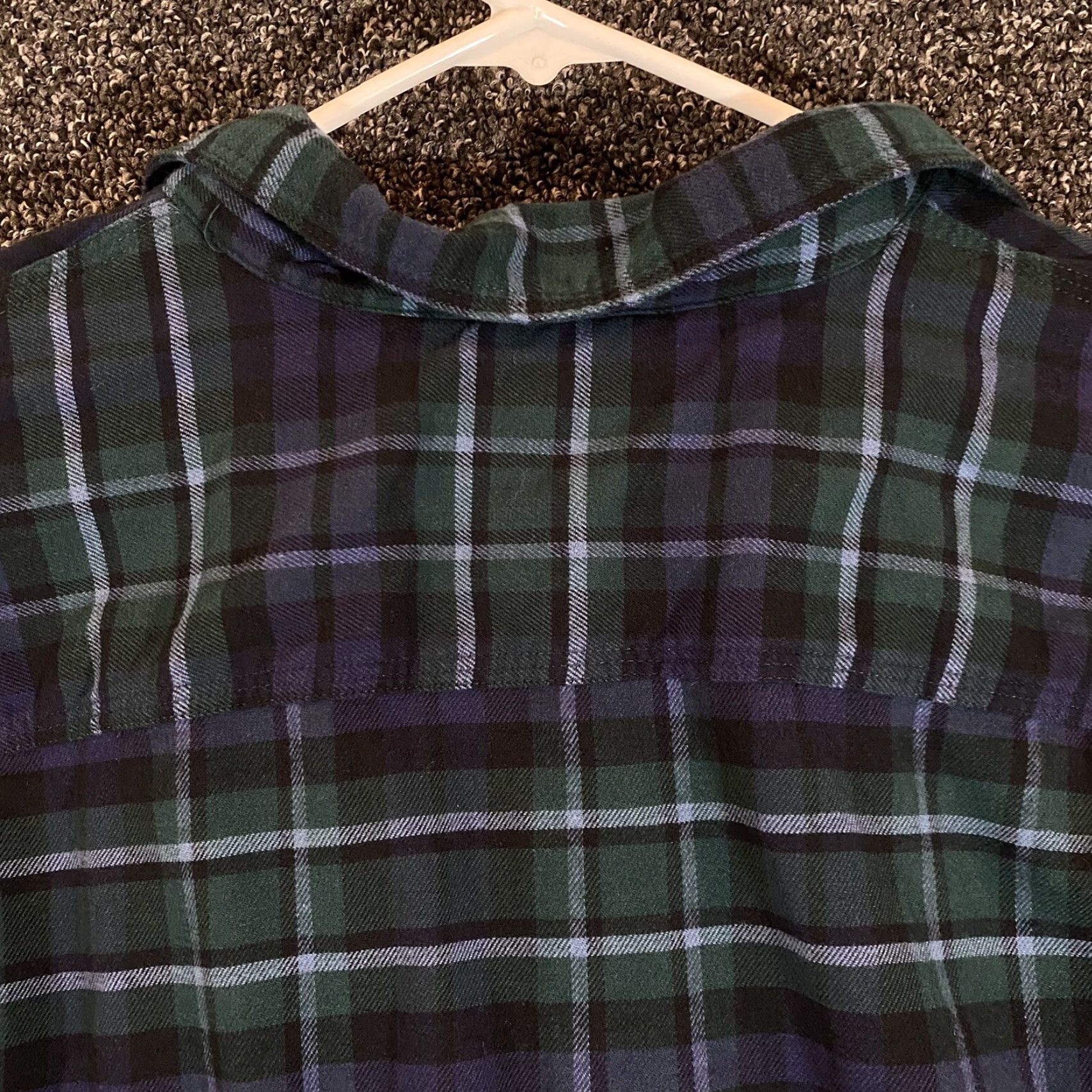 Vintage L.L. Bean Flannel Shirt Mens Large Regular Blue Green Plaid Long Sleeve Button-Up Size US L / EU 52-54 / 3 - 8 Thumbnail