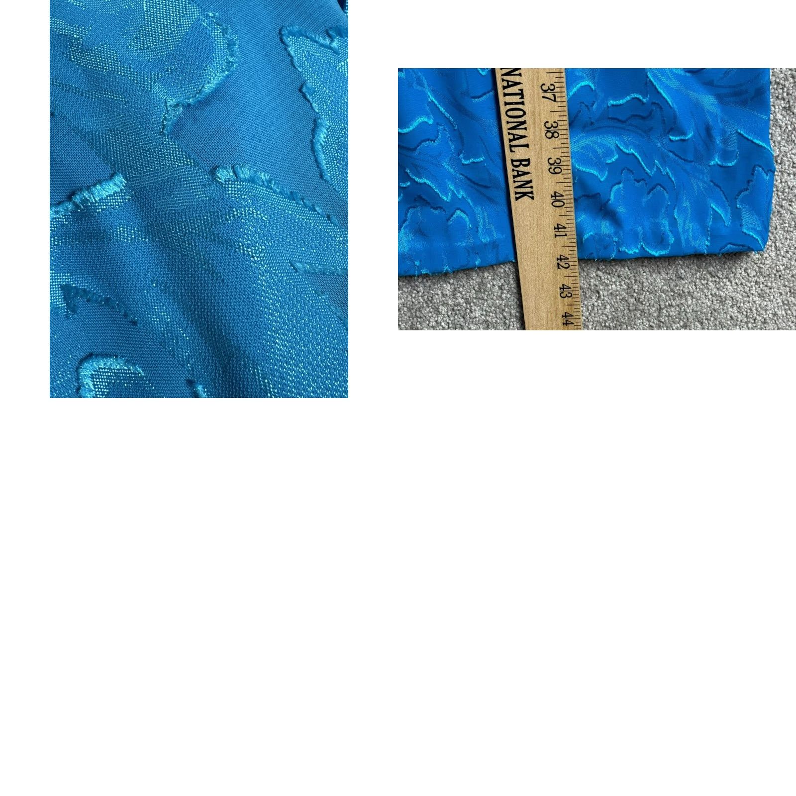 Vintage VINTAGE Lady Page Dress Blouson Waist Midi 80s Blue Jacquard Textured Fringes Floral Party/Cocktail Women Size 8 Mens? No. Size M / US 6-8 / IT 42-44 - 9 Thumbnail