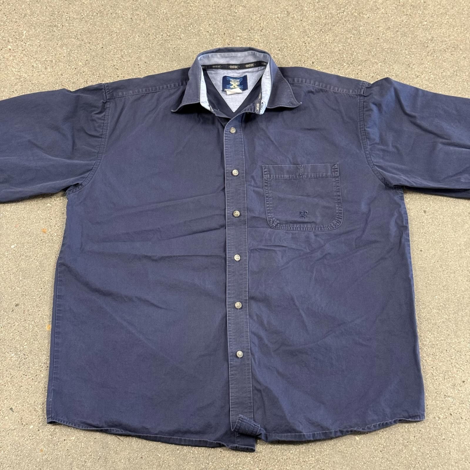 Designer Vtg WRANGLER 20X Flame Resistant Button-Up Cowboy Shirt Size US L / EU 52-54 / 3 - 1 Thumbnail