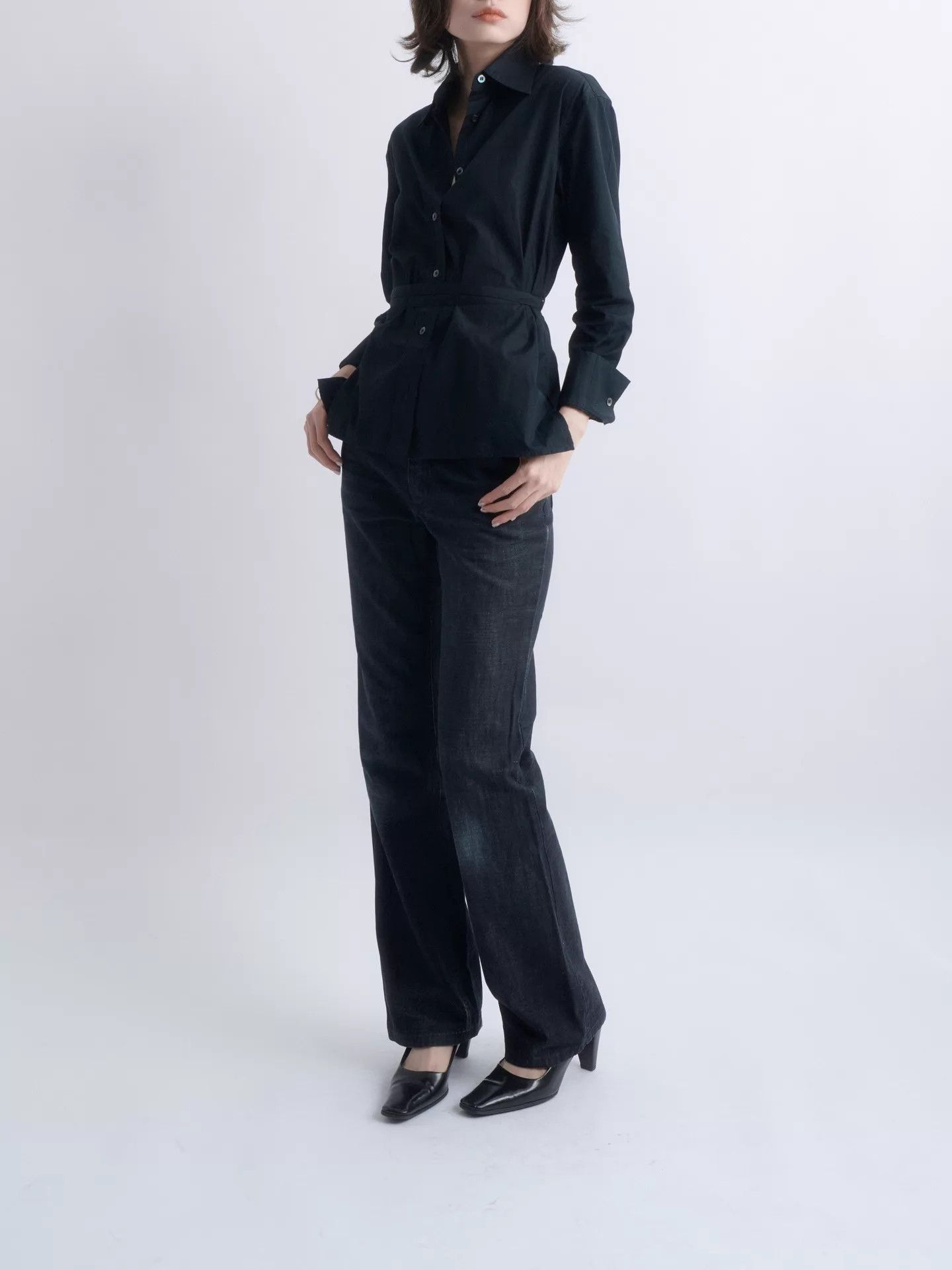 Gucci GUCCI by Tom Ford Black Tie-Waist Shirt 38 Size XS / US 0-2 / IT 36-38 - 2 Thumbnail
