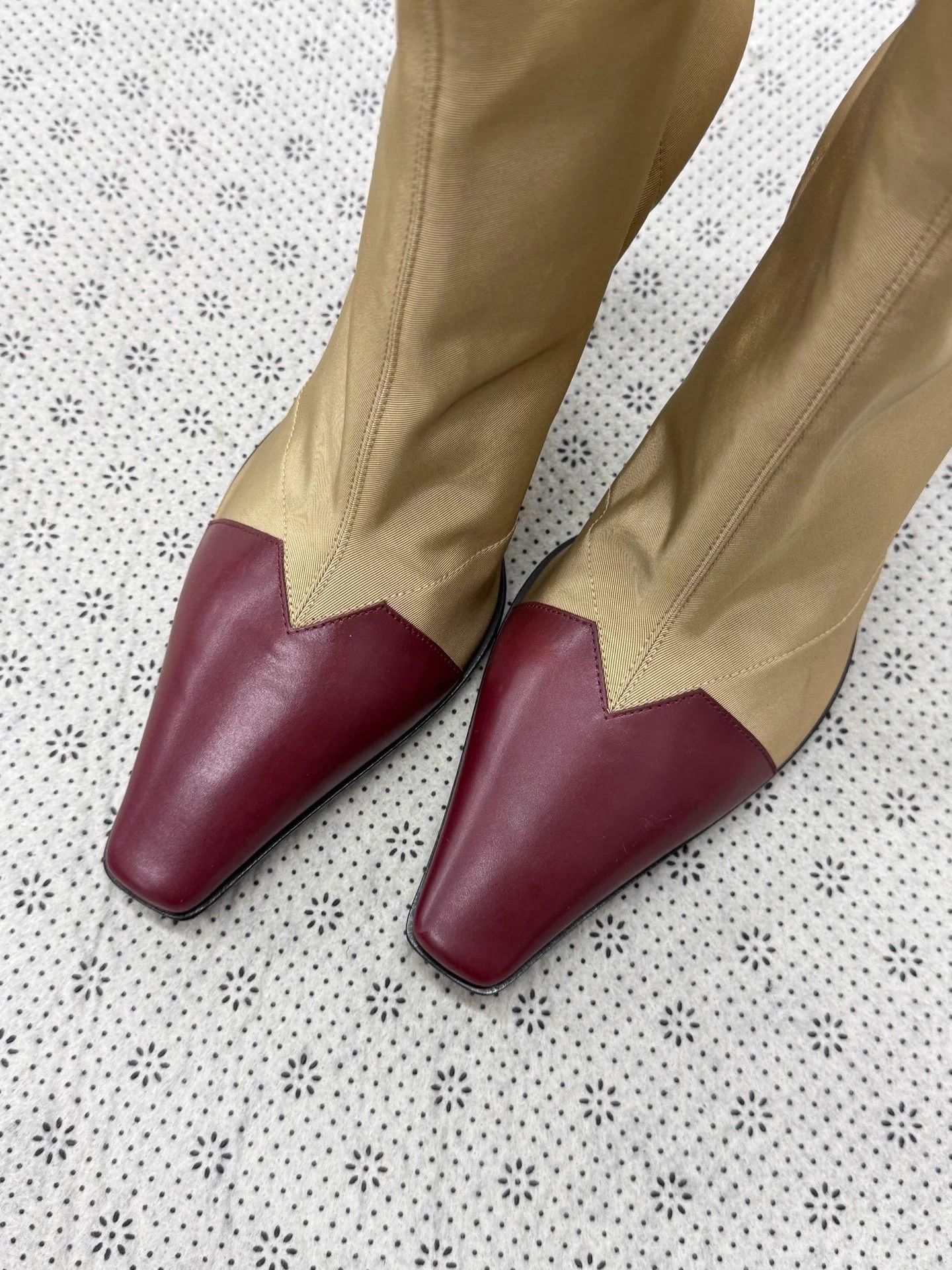 Celine Old Celine Heeled Short Boots Khaki Red 38.5 EU Size US 8.5 / IT 38.5 - 2 Thumbnail