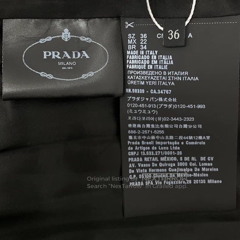 Prada Prada 22 dark gray cashmere lapel single-breasted long-sle Size XXS / US 00 / IT 34 - 9 Thumbnail