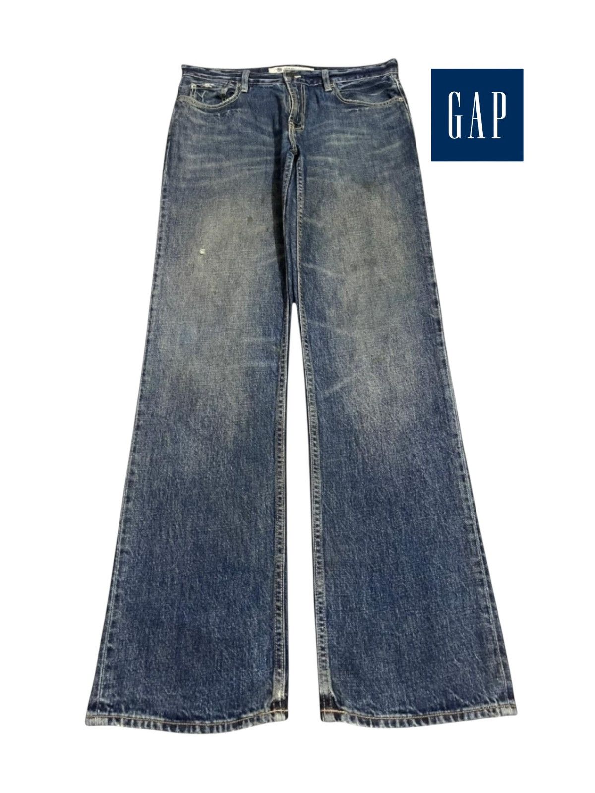 Gap Vintage Y2K Gap Blue Mud Faded Wash Straight Leg Fits Jeans Size US 36 / EU 52 - 1 Thumbnail