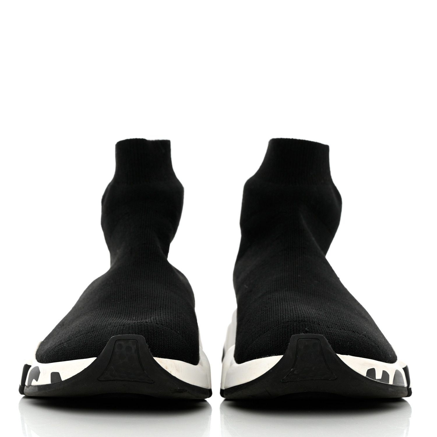 Balenciaga o1s1wg110724 Knit Speed Graffiti Sneakers in Black/White Size US 13 / EU 46 - 2 Thumbnail
