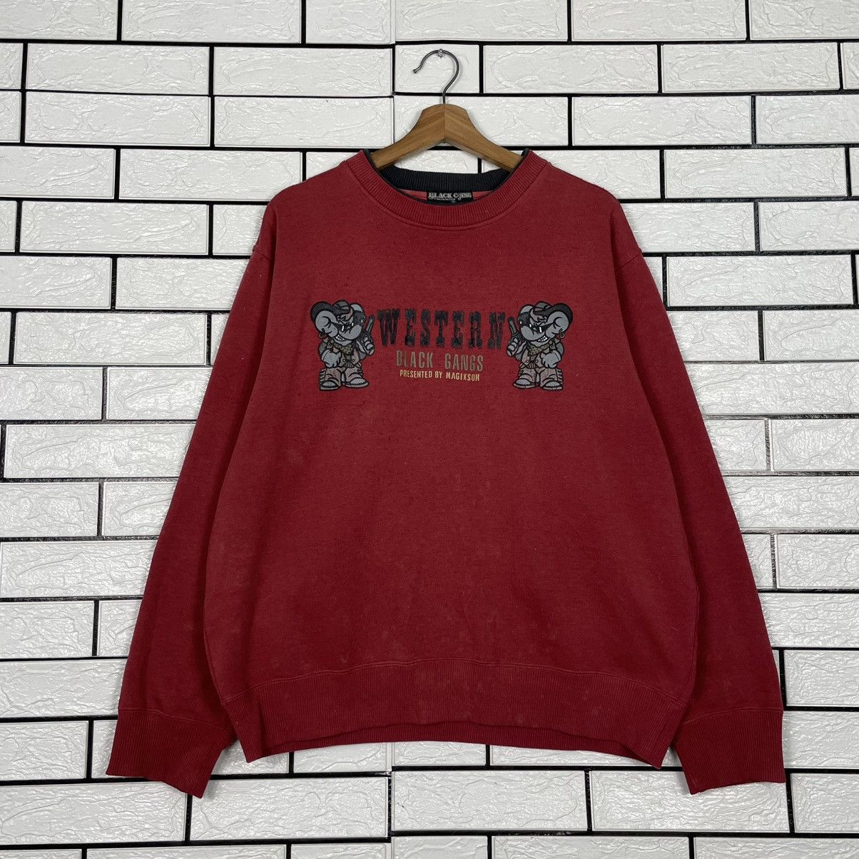 Japanese Brand Western Black Gang Crewneck Sweatshirt Size US L / EU 52-54 / 3 - 1 Thumbnail