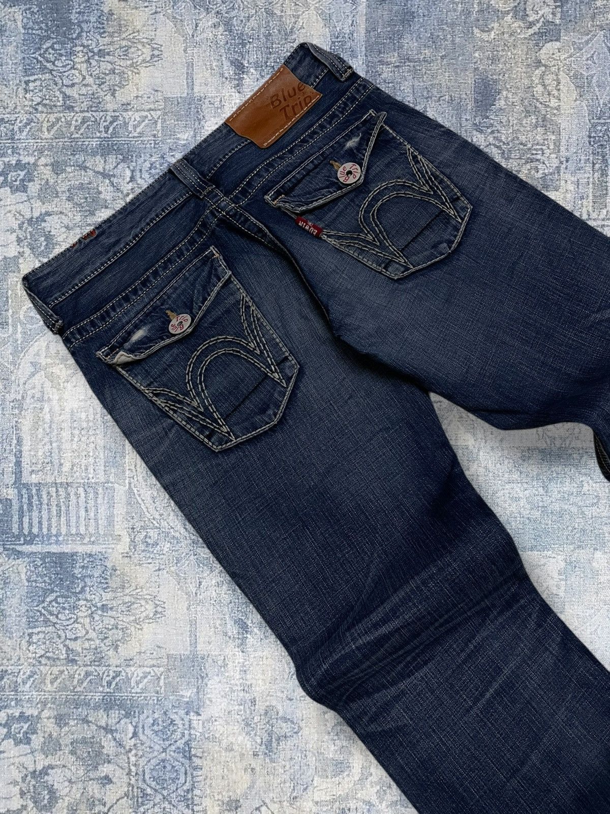 Edwin Vintage 90s Japan Designer Edwin Blue Trip Distressed Denim Size US 32 / EU 48 - 15 Thumbnail