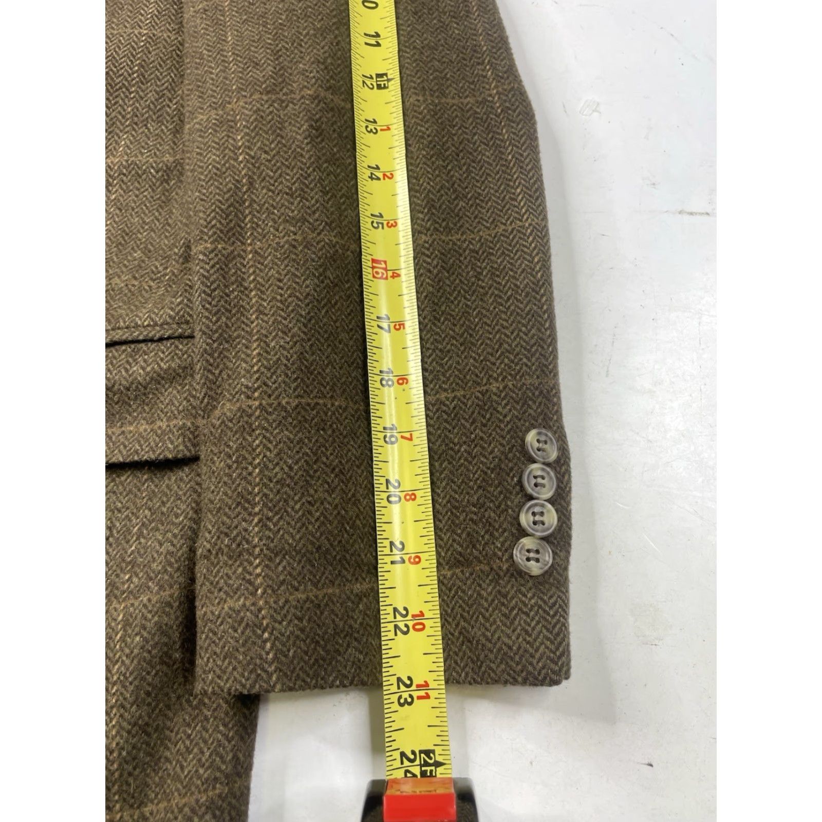 Brooks Brothers Brooks Brothers Blazer Mens 37S Brown Camel Hair Herringbone Check Jacket Coat Size 36R - 7 Thumbnail