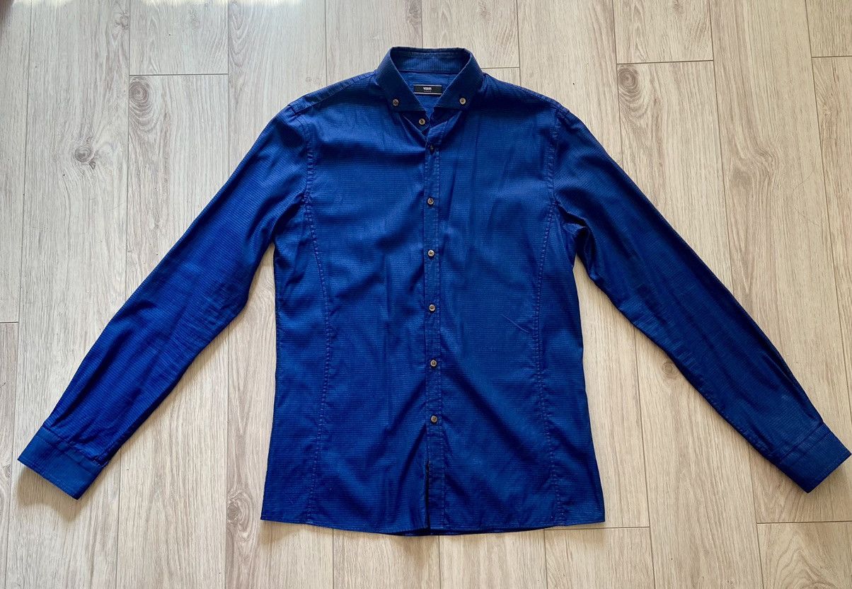 Vintage Verri Milano dark blue classic cotton shirt Size US M / EU 48-50 / 2 - 1 Thumbnail