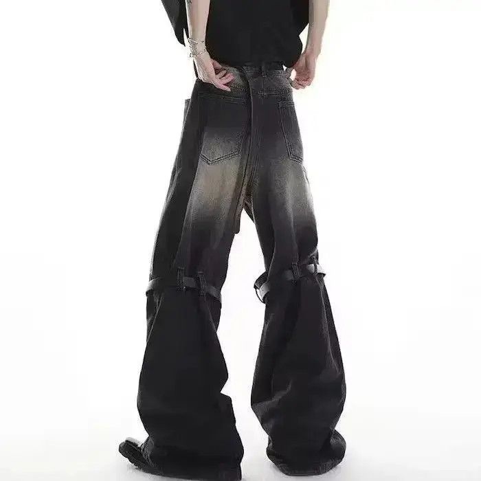 Japanese Brand Bell-bottomed jeans wide legs straight with a joint punk Size US 32 / EU 48 - 3 Thumbnail
