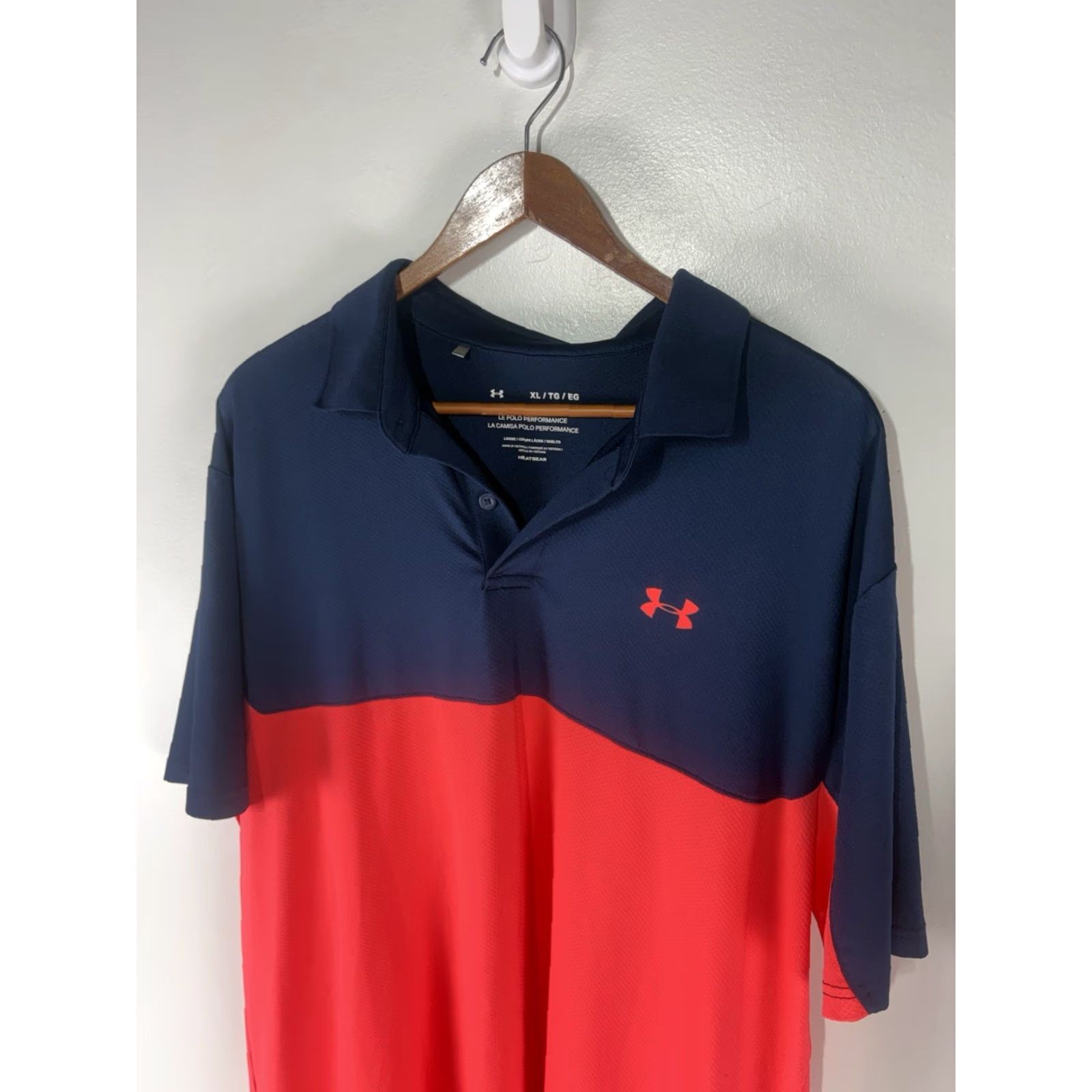 Under Armour Under Armour HeatGear Polo Navy/Coral The Performance XL Men’s Shirt Size US XL / EU 56 / 4 - 2 Thumbnail