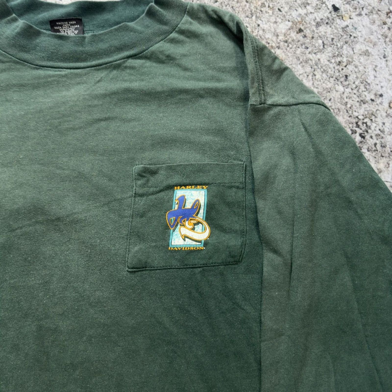 Harley Davidson Vintage 90s Faded Harley Davidson Longsleeve Size US XL / EU 56 / 4 - 4 Thumbnail