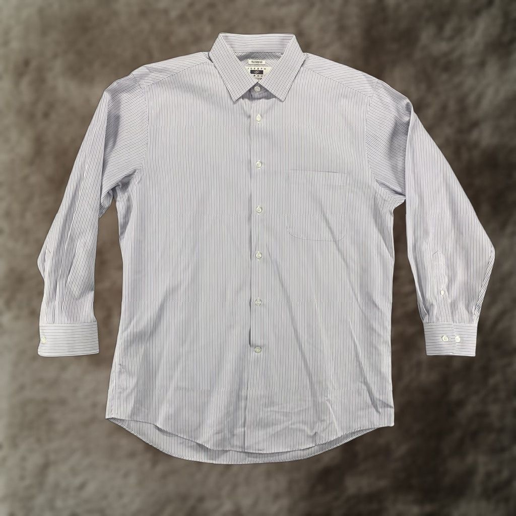 Joseph Abboud Joseph Abboud Button-Up Shirt Mens Large White Purple Striped  Long Sleeve 16.5 | Grailed