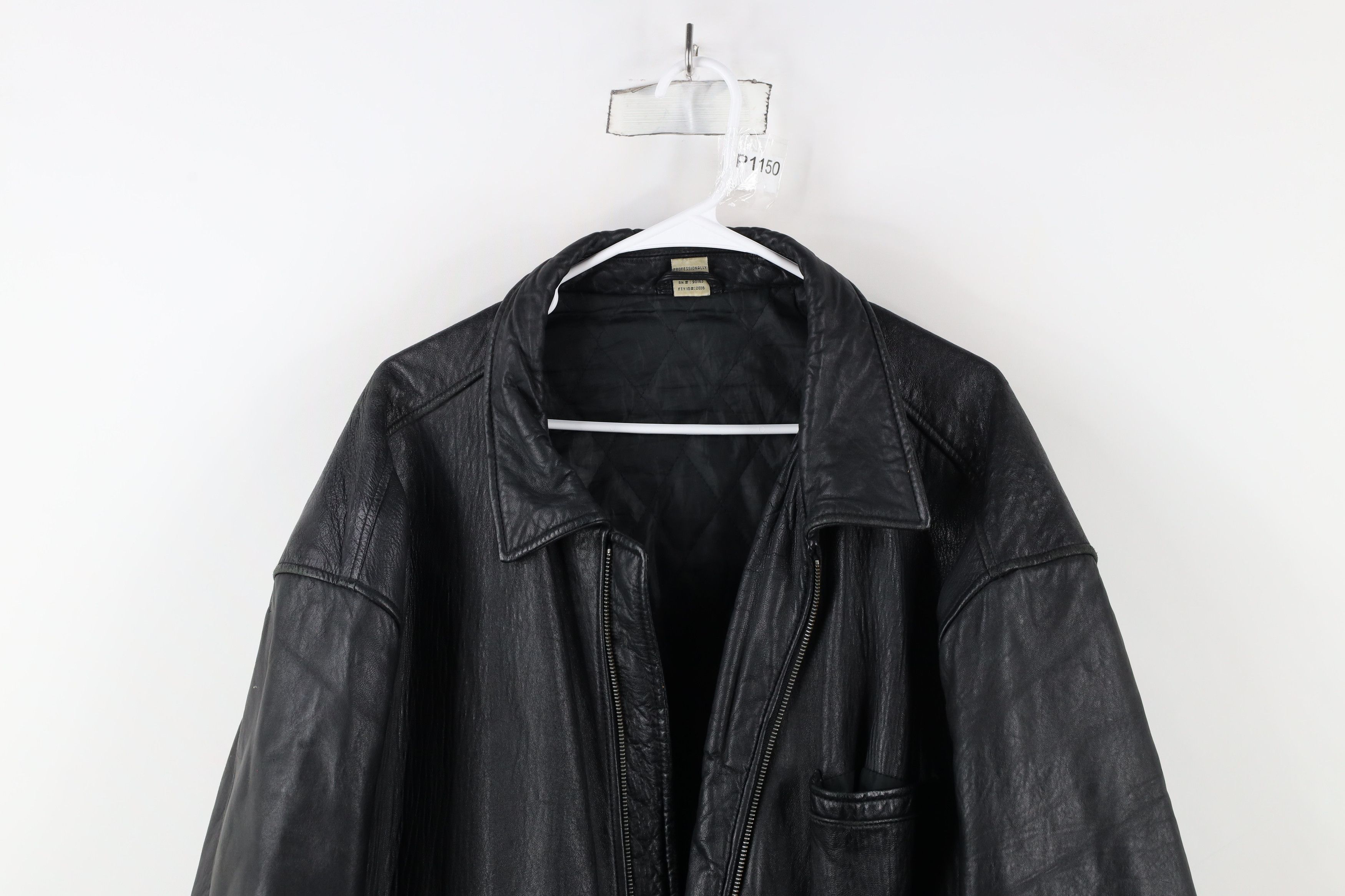 Vintage Vintage 90s Streetwear Quilted Leather Jacket Black AS IS Size US XXL / EU 58 / 5 - 2 Thumbnail