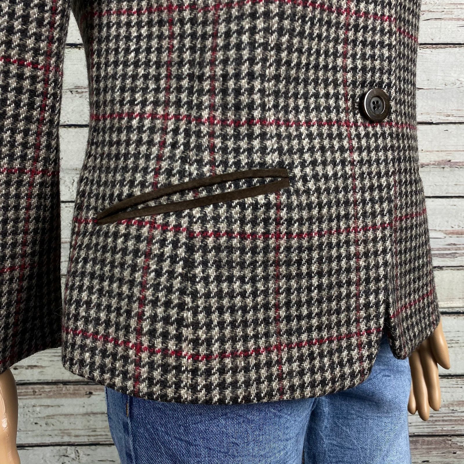 Other VTG David N Brown Herringbone Equestrian Blazer 6 Wool Size M / US 6-8 / IT 42-44 - 5 Thumbnail