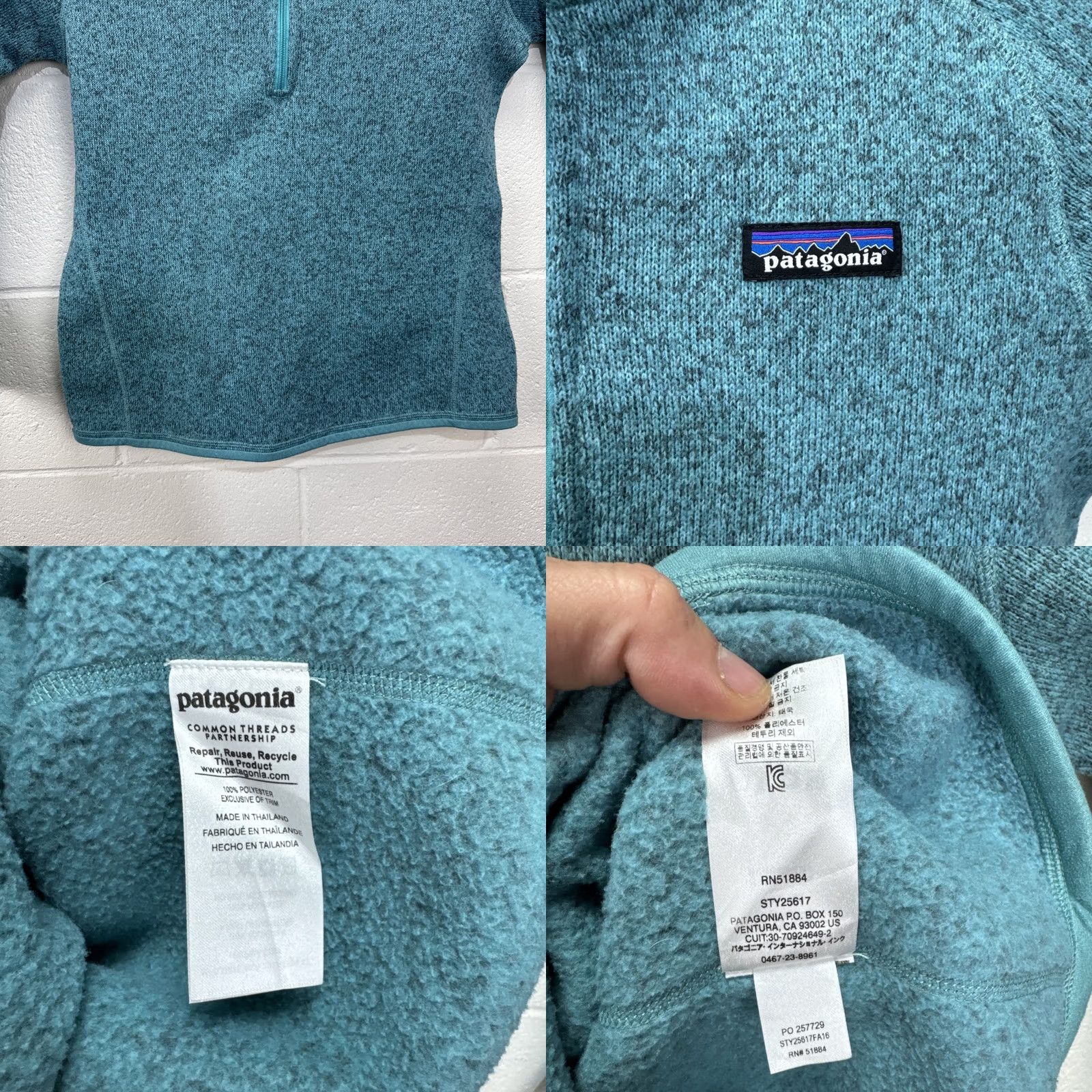 Patagonia Patagonia Womens Better Sweater Fleece Jacket 1/4 Zip Pullover Size Small Blue Teal Size S / US 4 / IT 40 - 8 Thumbnail