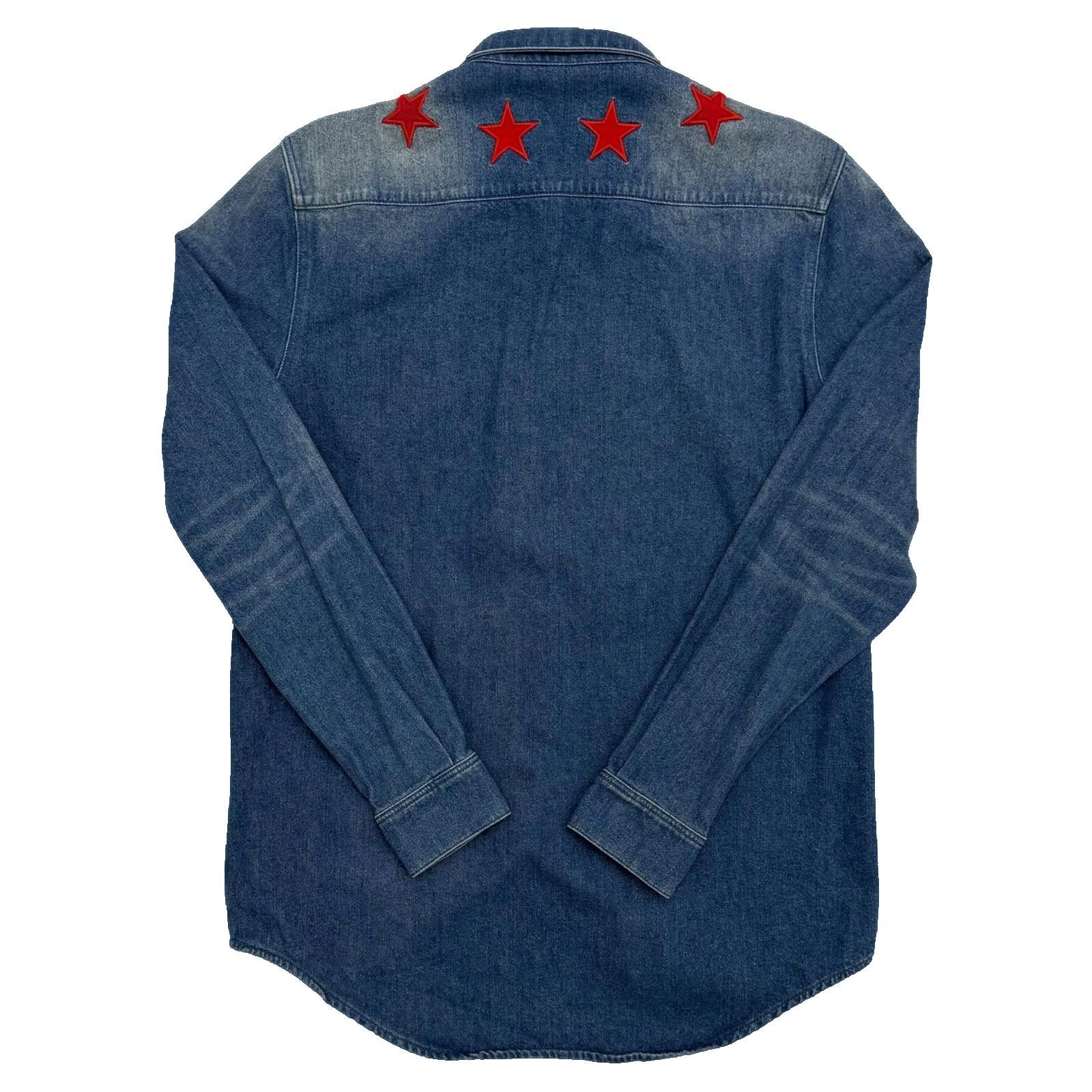 Givenchy Givenchy Denim Shirt with Red Star Embroidery Size US M / EU 48-50 / 2 - 3 Thumbnail