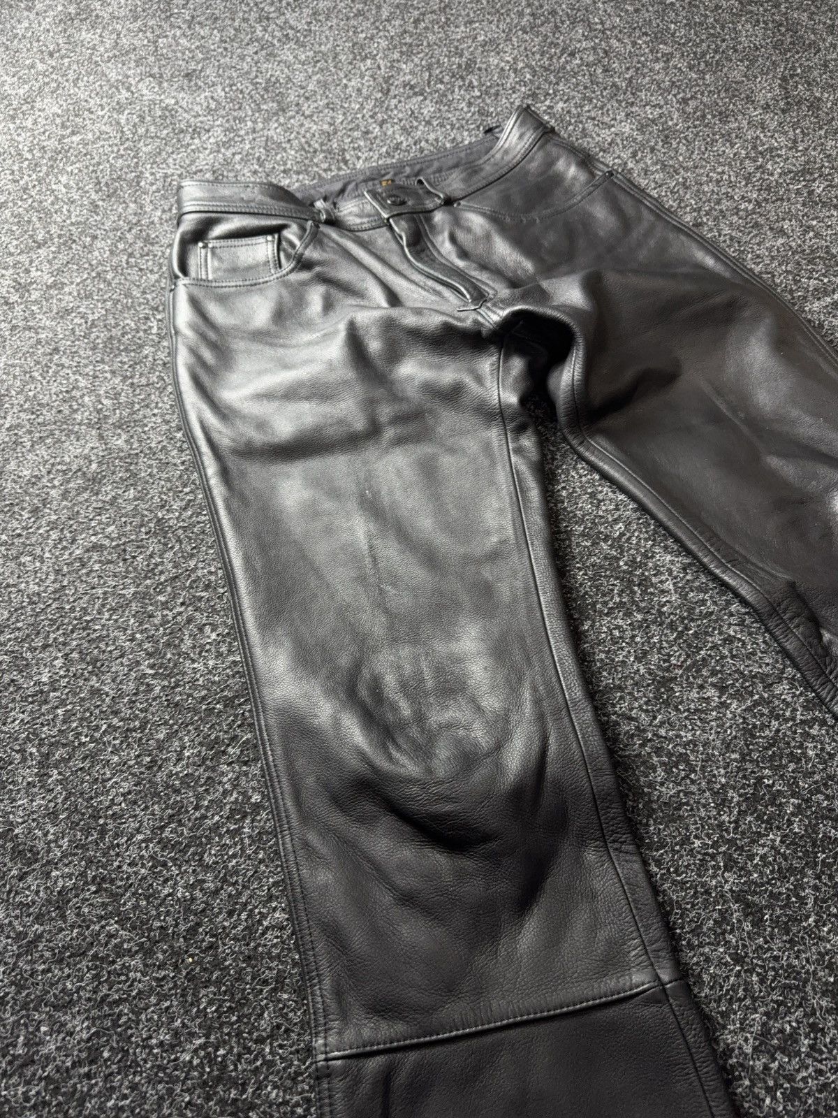 Genuine Leather 00s Racing Moto Biker Rock Punk Chrome Style Leather Pants Size US 32 / EU 48 - 5 Thumbnail
