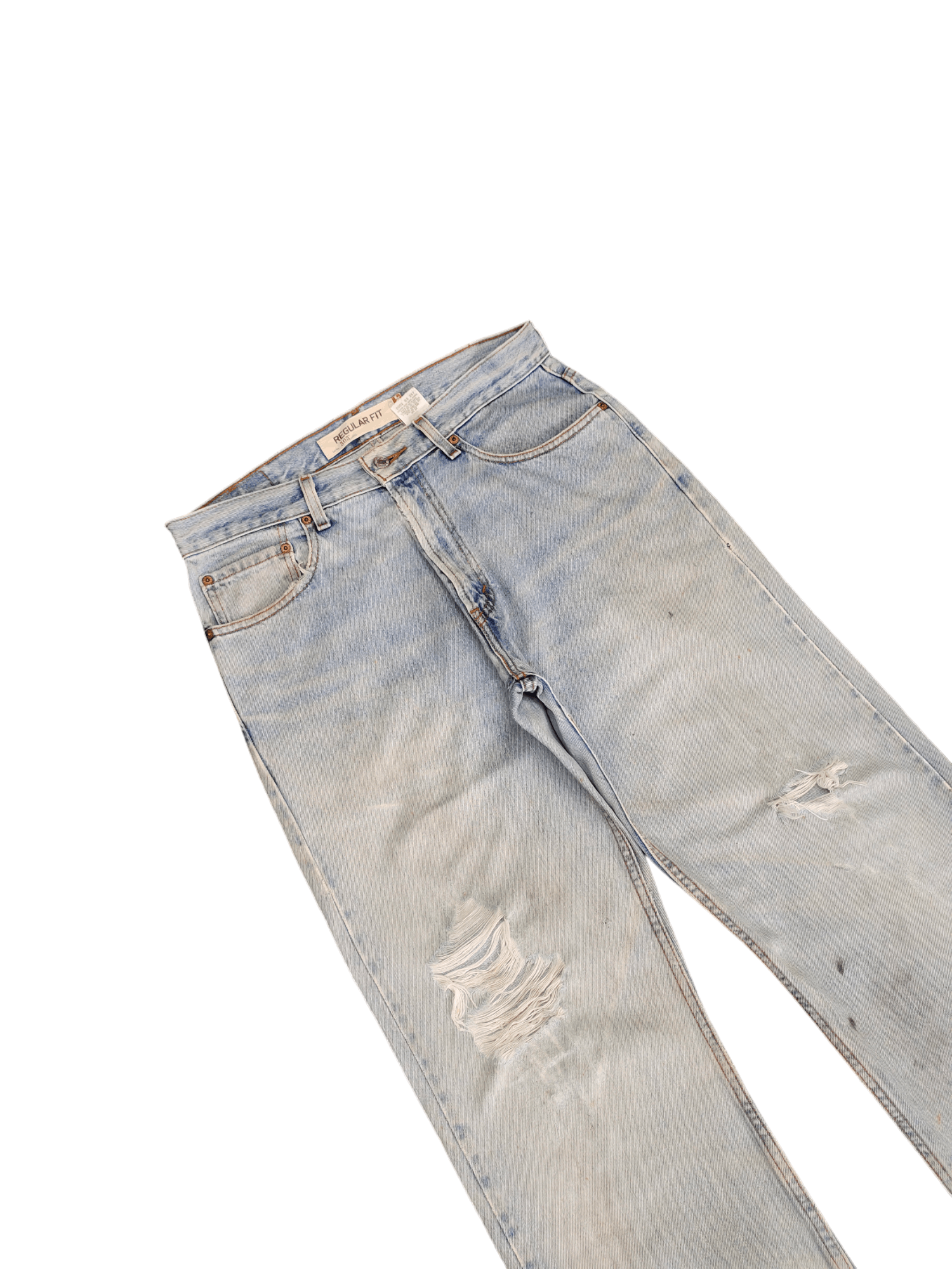 Levi's Size 33x32 Vintage Levis 505 Light Wash Jeans Regular Fit Size US 33 - 6 Thumbnail