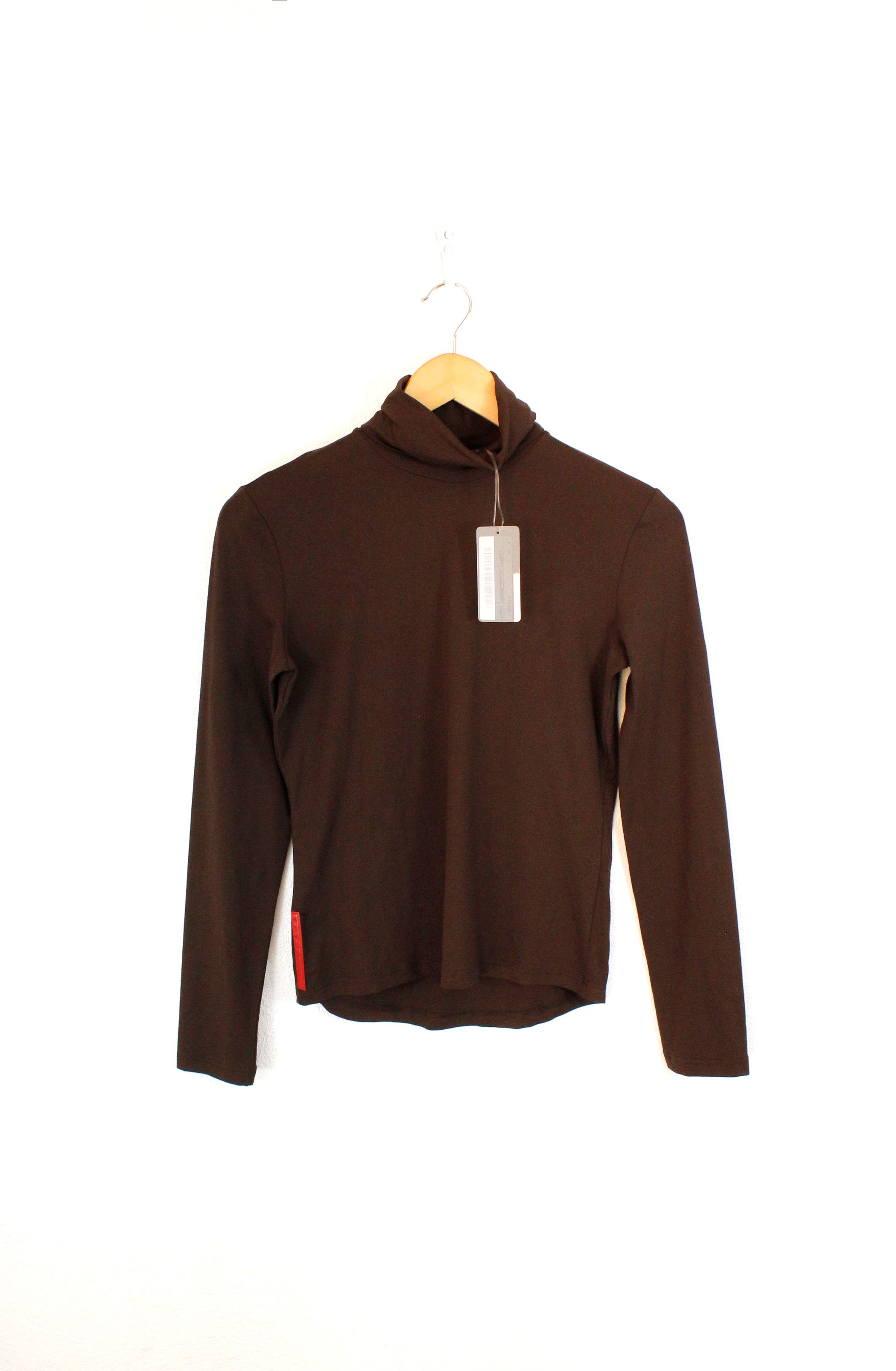 Prada Womens Prada Rubber Logo Nylon Turtleneck Pullover Sweater Size M / US 6-8 / IT 42-44 - 1 Thumbnail