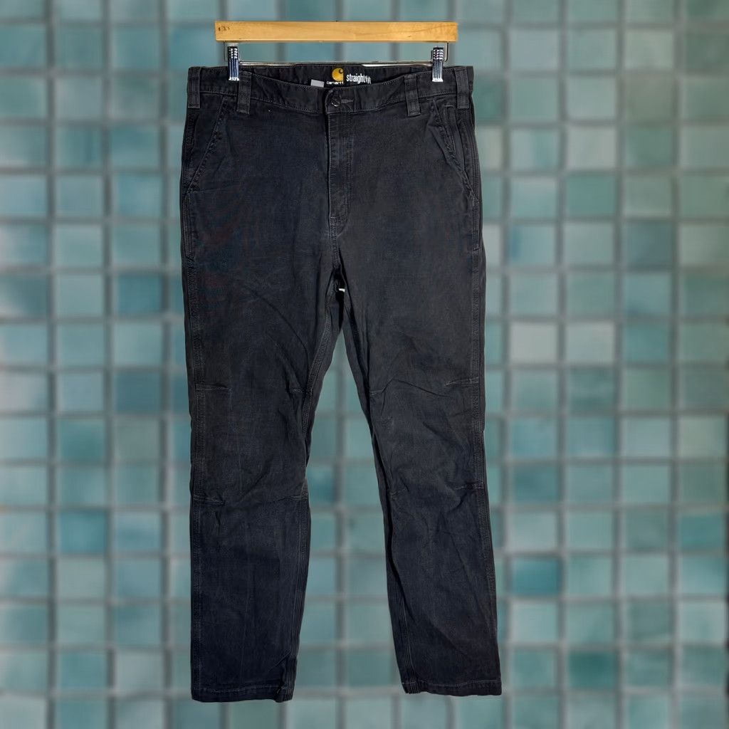 Carhartt Carhartt Mens Pants Canvas Dark Gray Charcoal 34x31 Straight Fit Work Size US 34 / EU 50 - 1 Thumbnail