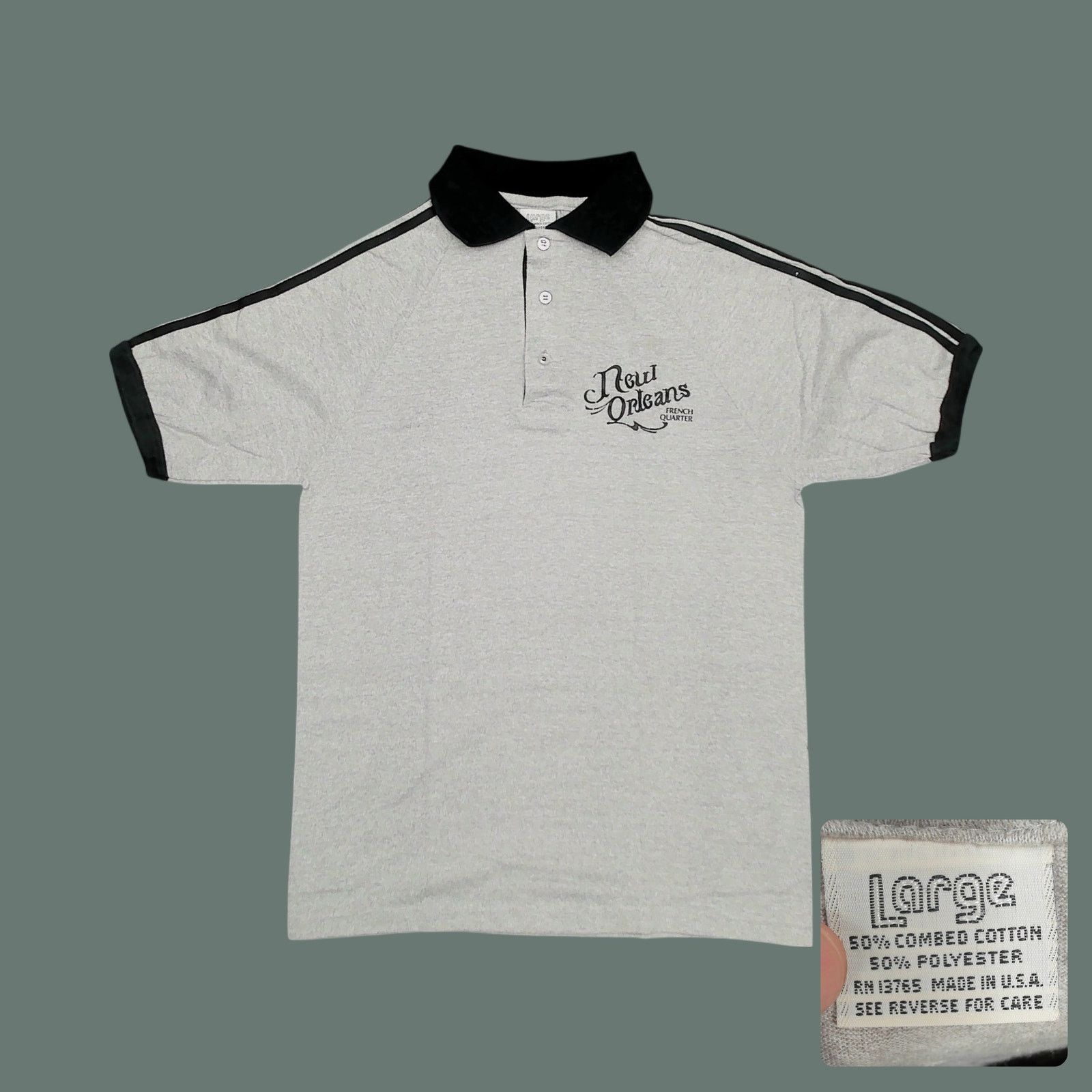 Fruit Of The Loom 80s FOTL Indie Sleaze Striped Raglan Polo Shirt Size US S / EU 44-46 / 1 - 1 Thumbnail