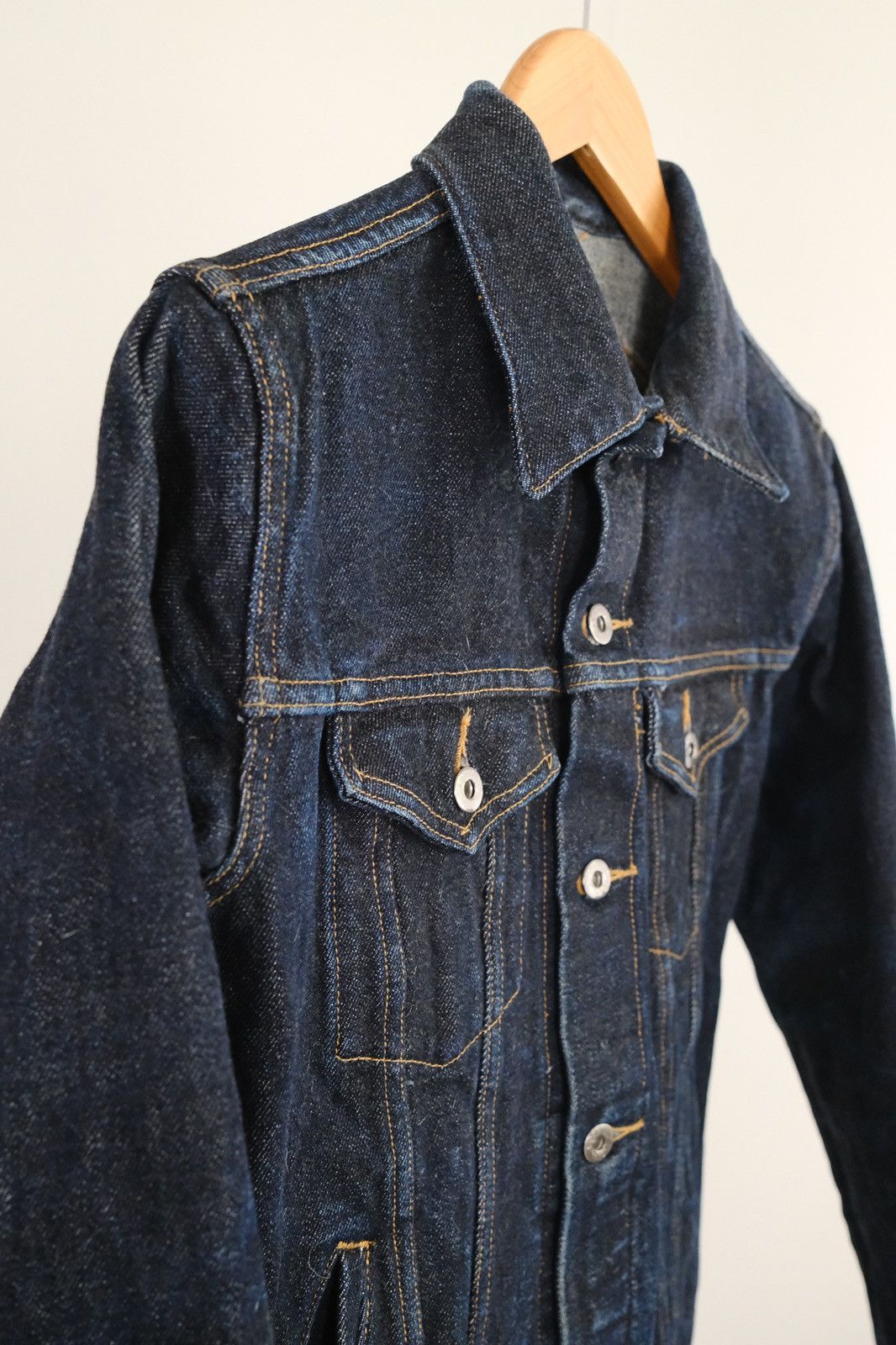 image of 3Sixteen 16.5 Oz Caustic Wave Denim Type Iii Modified Jacket in Indigo, Men's (Size Medium)