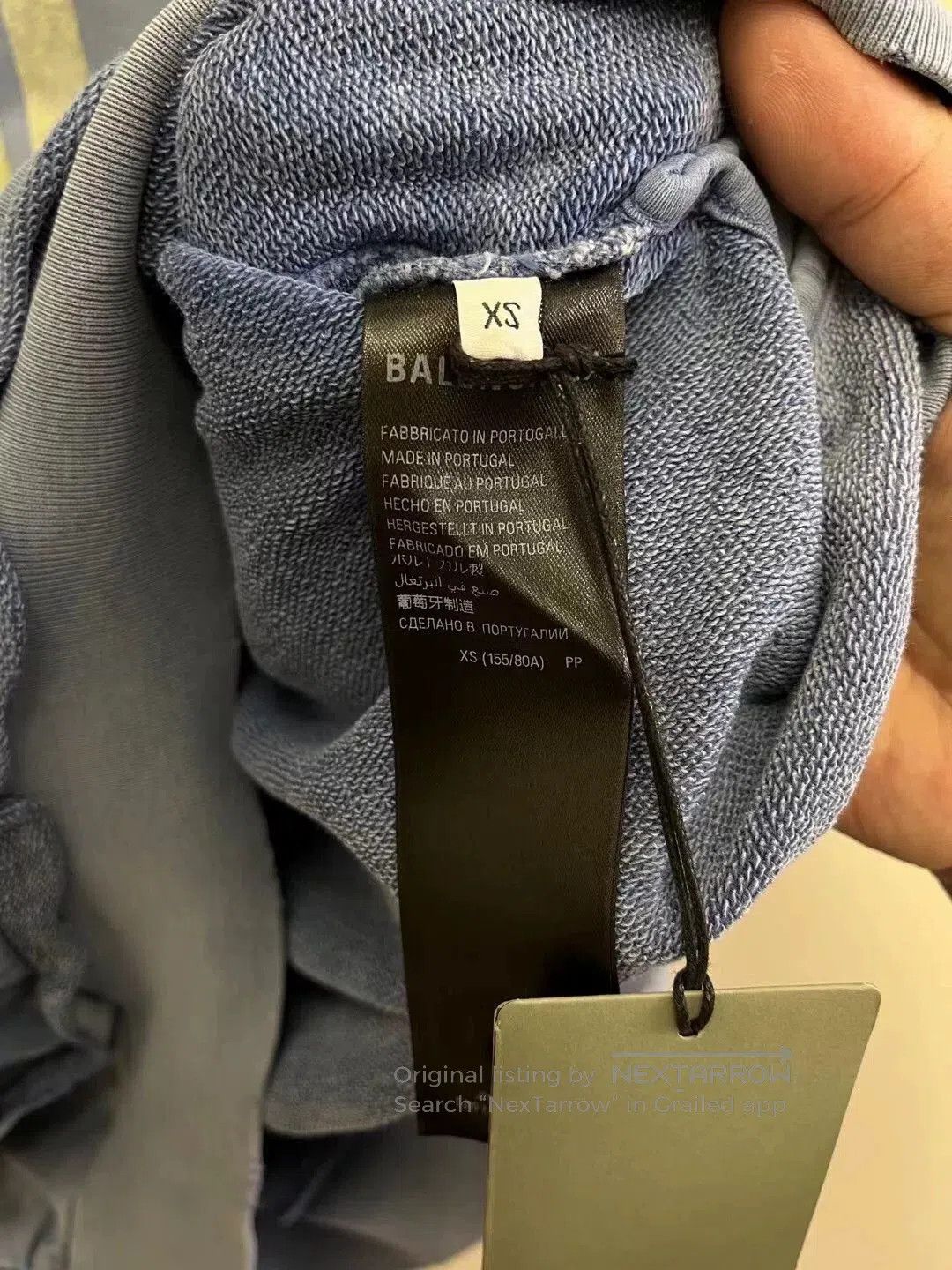 Balenciaga balenciaga blue logo hoodie in size xs. Size XS / US 0-2 / IT 36-38 - 3 Thumbnail