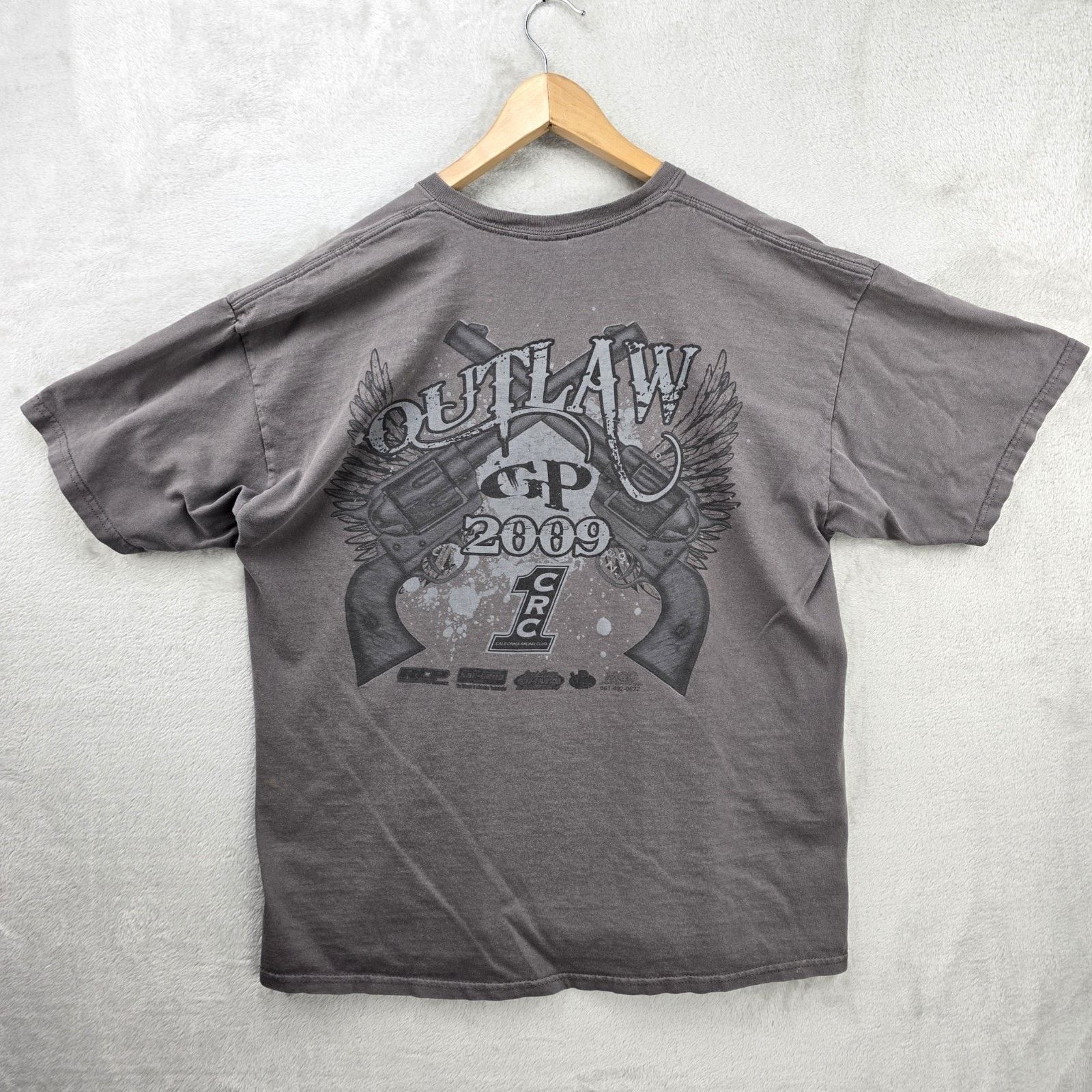 Gildan Outlaw Grand Prix CRC Motocross Shirt Mens XL Y2K 2009 Size US XL / EU 56 / 4 - 1 Thumbnail