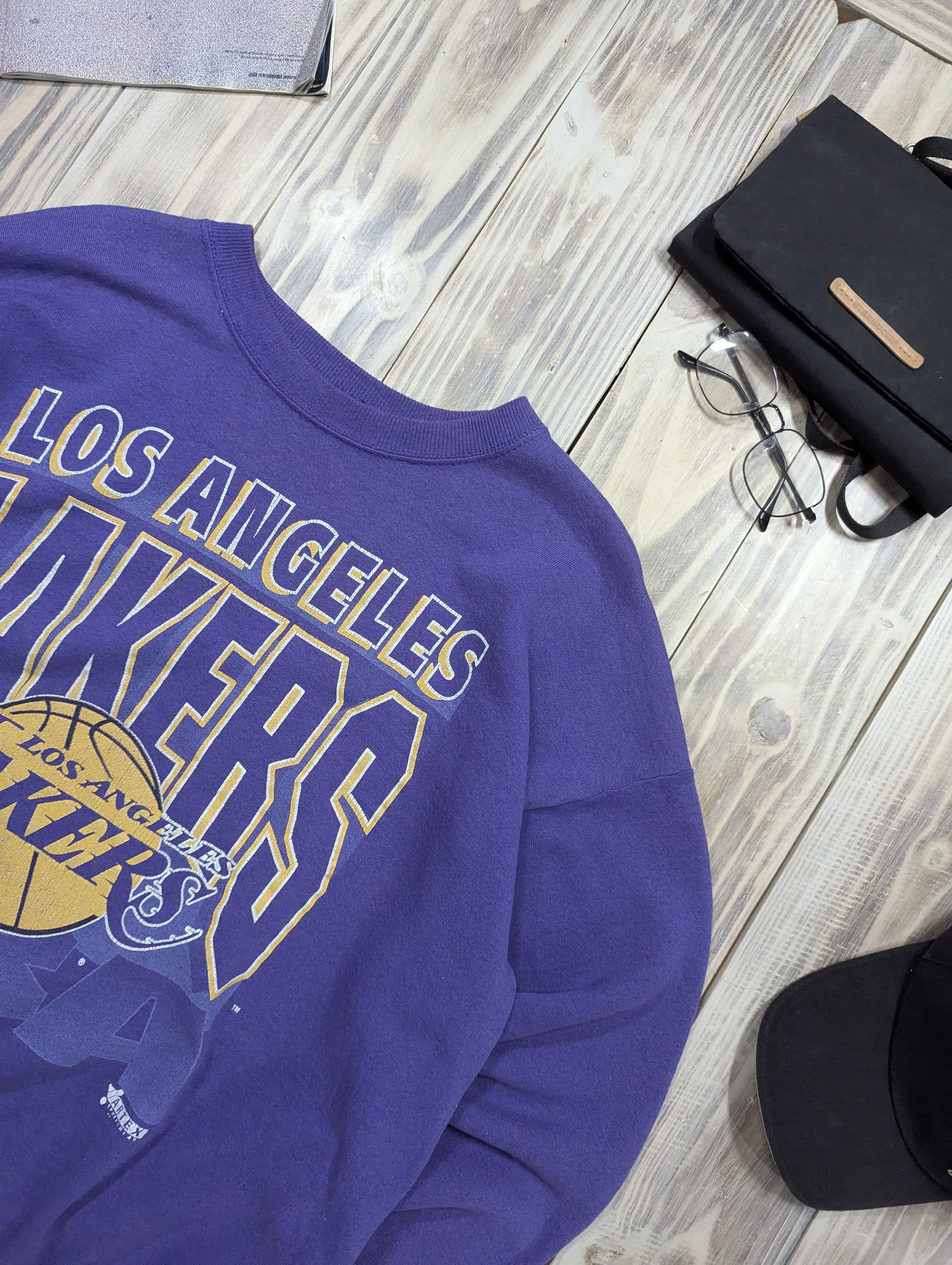 NBA × Vintage Los Angeles Lakers NBA Crewneck Sweatshirt Jacket Size US L / EU 52-54 / 3 - 2 Thumbnail