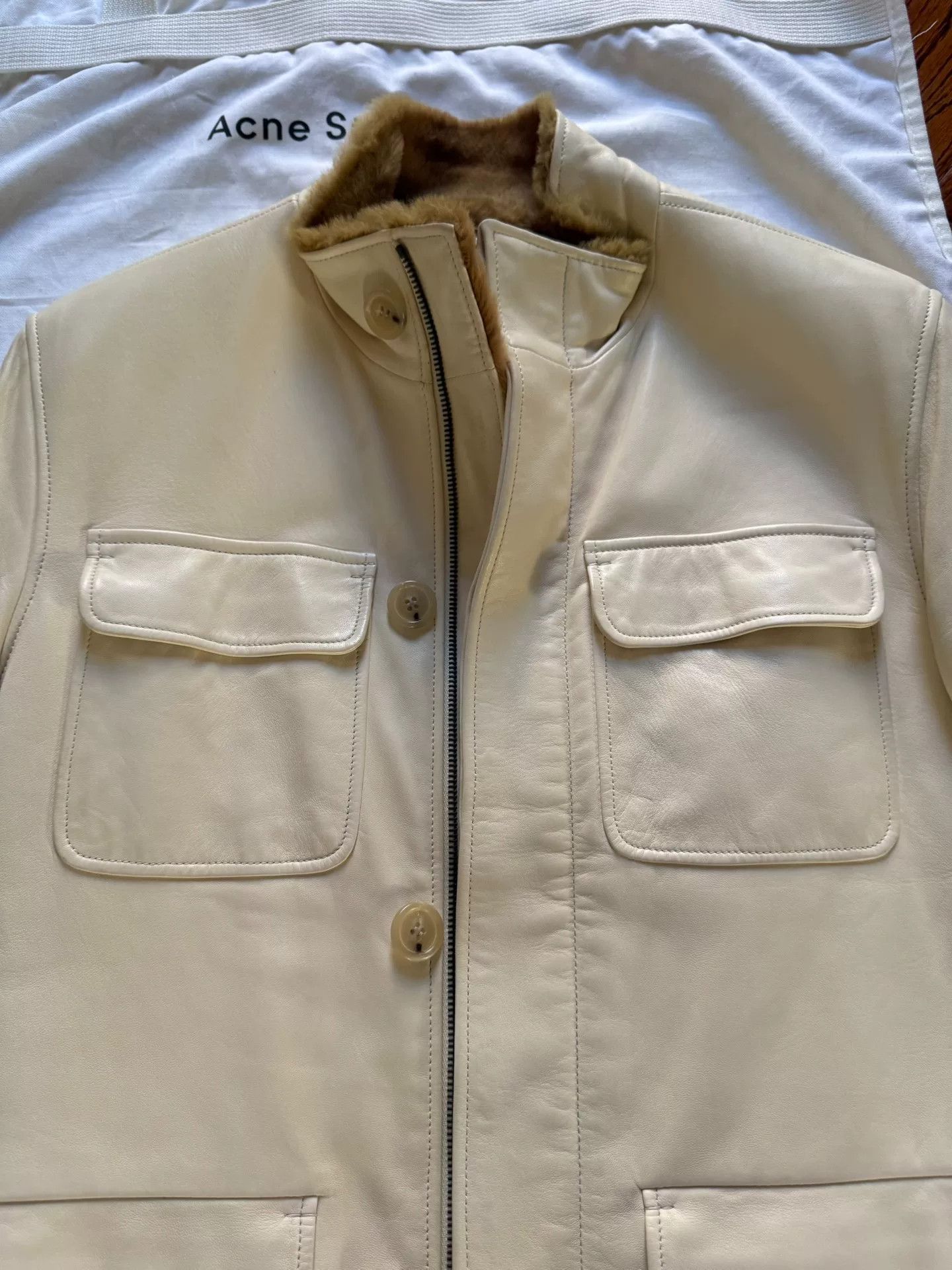 SERAPHIN Seraphin Milkshake White Fur Jacket Size US M / EU 48-50 / 2 - 1 Thumbnail