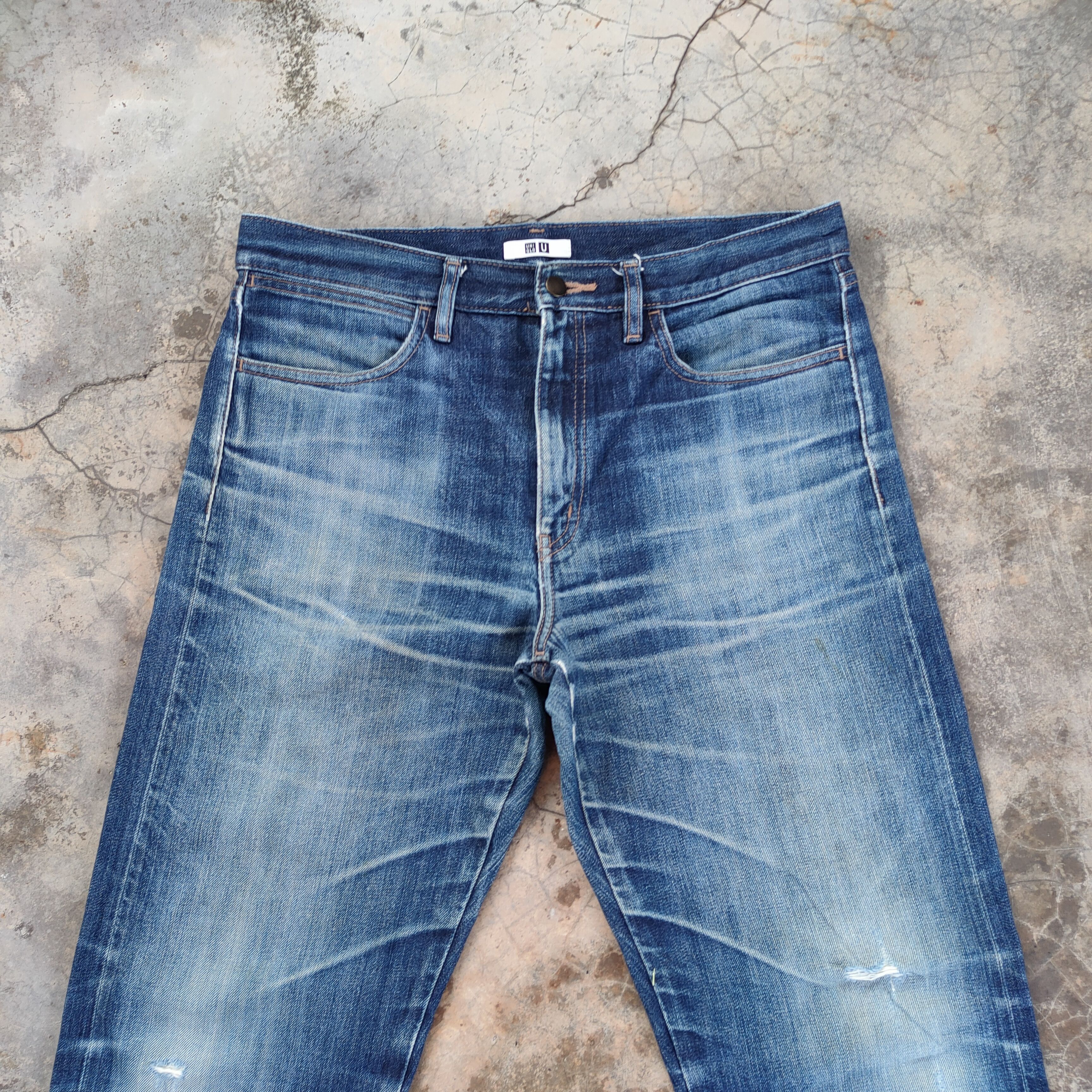 Japanese Brand W34 UNIQLO U FADED DISTRESSED JEANS PANTS Size US 34 / EU 50 - 3 Thumbnail