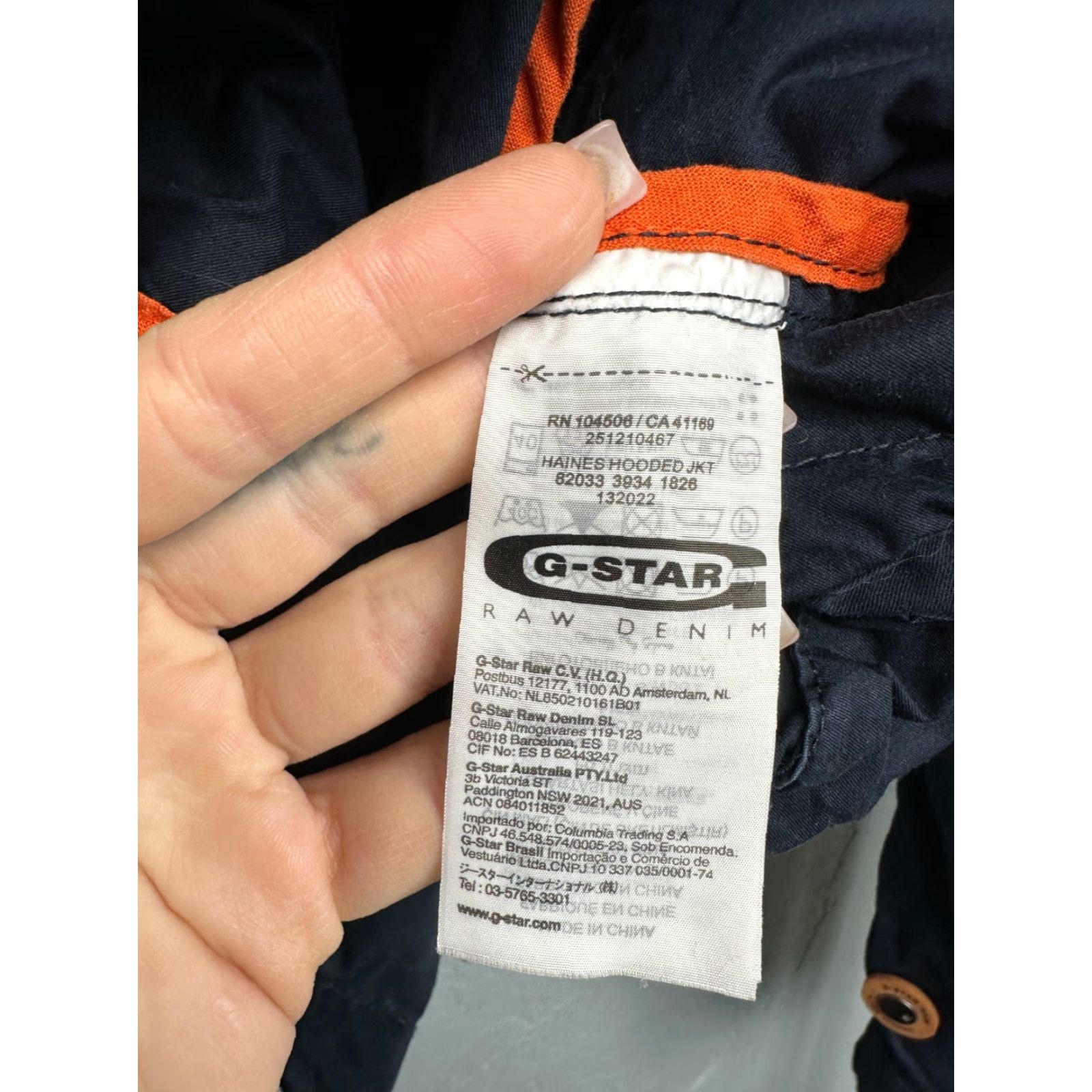 G-Star G Star Raw Mens Haines Hooded Jacket L Blue Windbreaker Hooded Jacket Mens L Blue G-Star Windbreaker Jacket Size US L / EU 52-54 / 3 - 4 Thumbnail