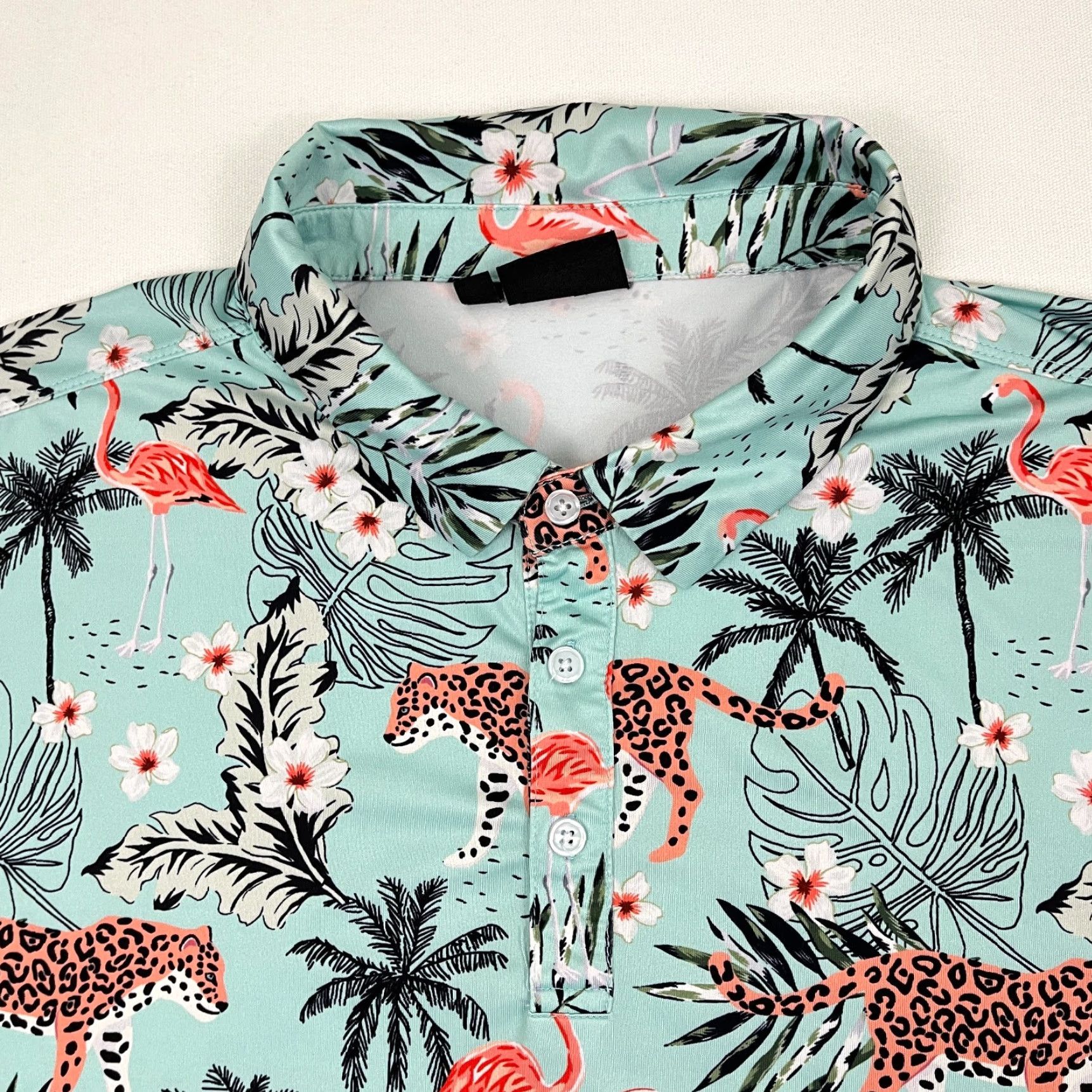 Vintage Greenside Golf Shirt Mens 2XL Green Animal Floral Active Golf Performance Polo Size US XXL / EU 58 / 5 - 2 Thumbnail