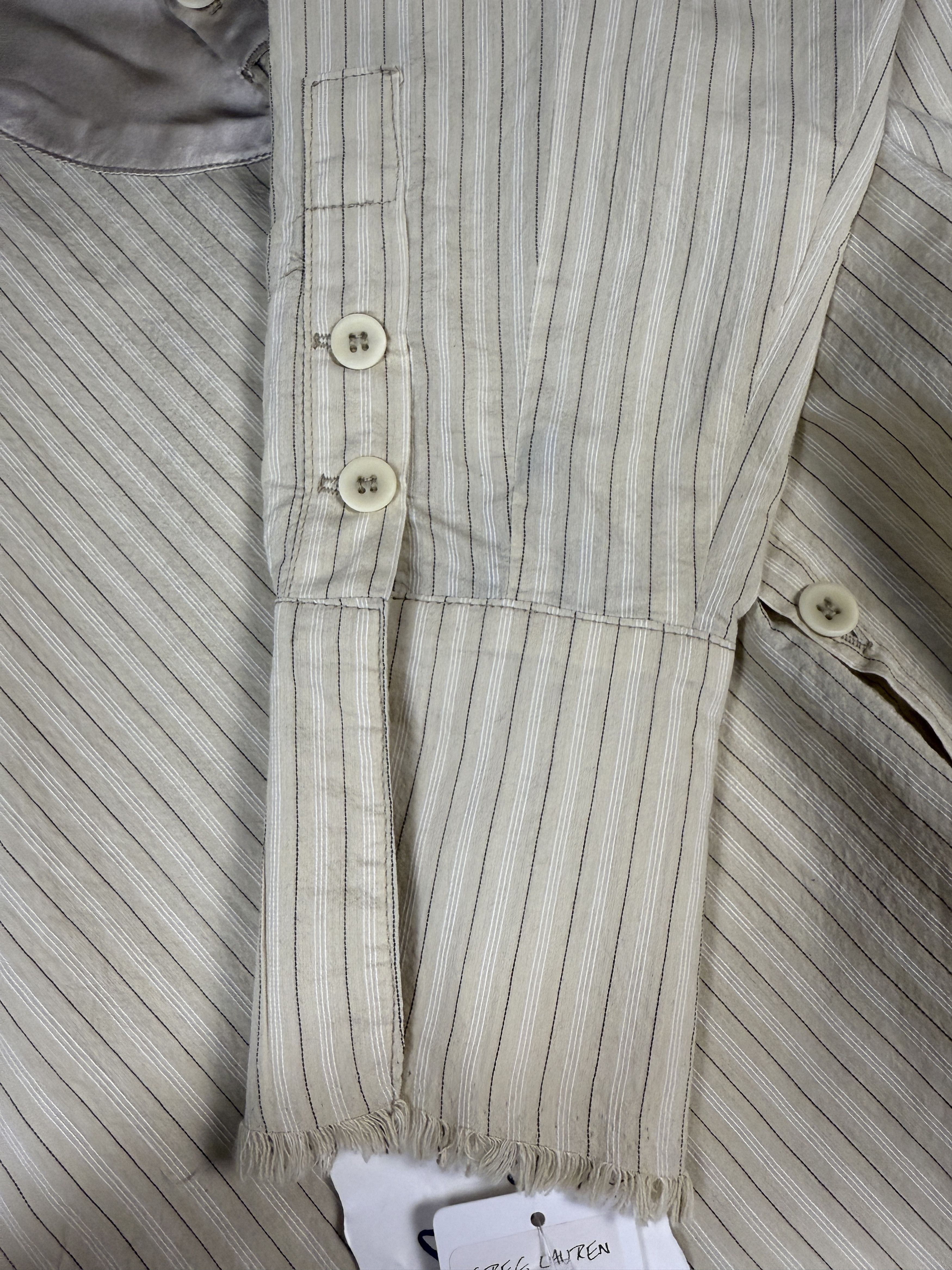 Greg Lauren Greg Lauren Ivory Stripe Classic Studio Shirt Size US L / EU 52-54 / 3 - 3 Thumbnail