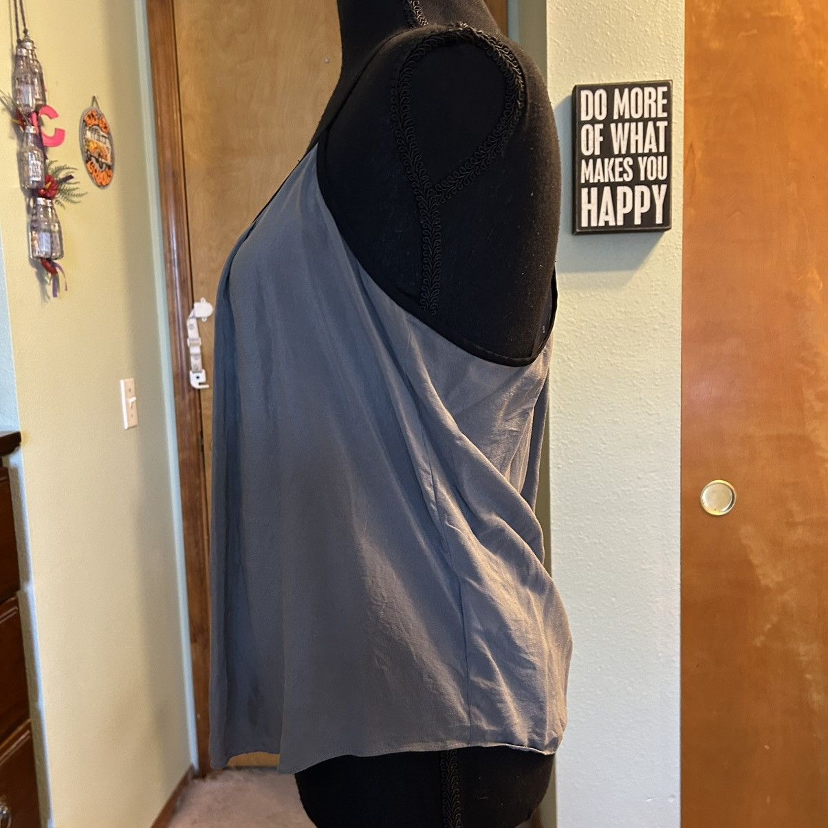 Other Kimchi Blue gray black trim silk racer back tank top L Size L / US 10 / IT 46 - 4 Thumbnail