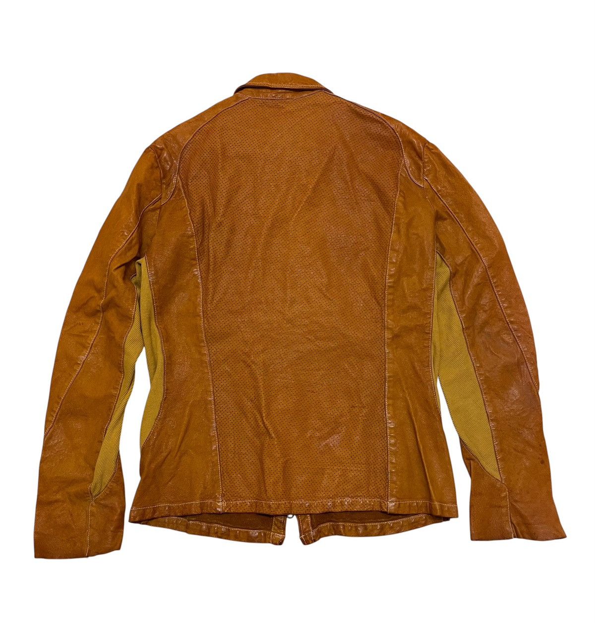 Japanese Brand Kyoji Maruyama Cowhide Leather Mesh Hybrid Jacket Size US M / EU 48-50 / 2 - 2 Thumbnail