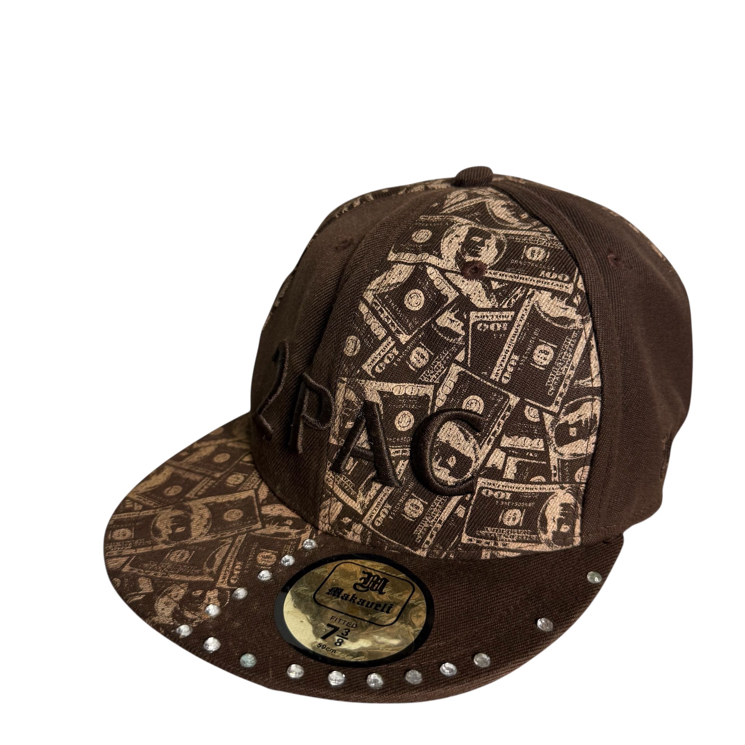 Makaveli 🔥RARE🔥Vintage Makaveli Tupac Shakur Swarovski Fitted Cap Size ONE SIZE - 2 Thumbnail