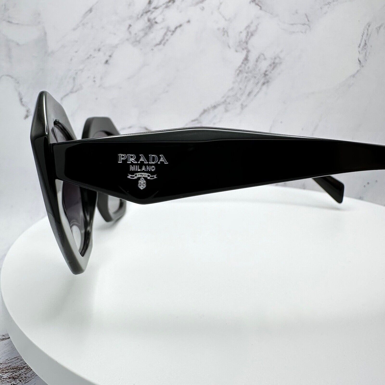 Prada New Prada Sunglasses Black Symbole Logo Square Geometric Size ONE SIZE - 8 Thumbnail