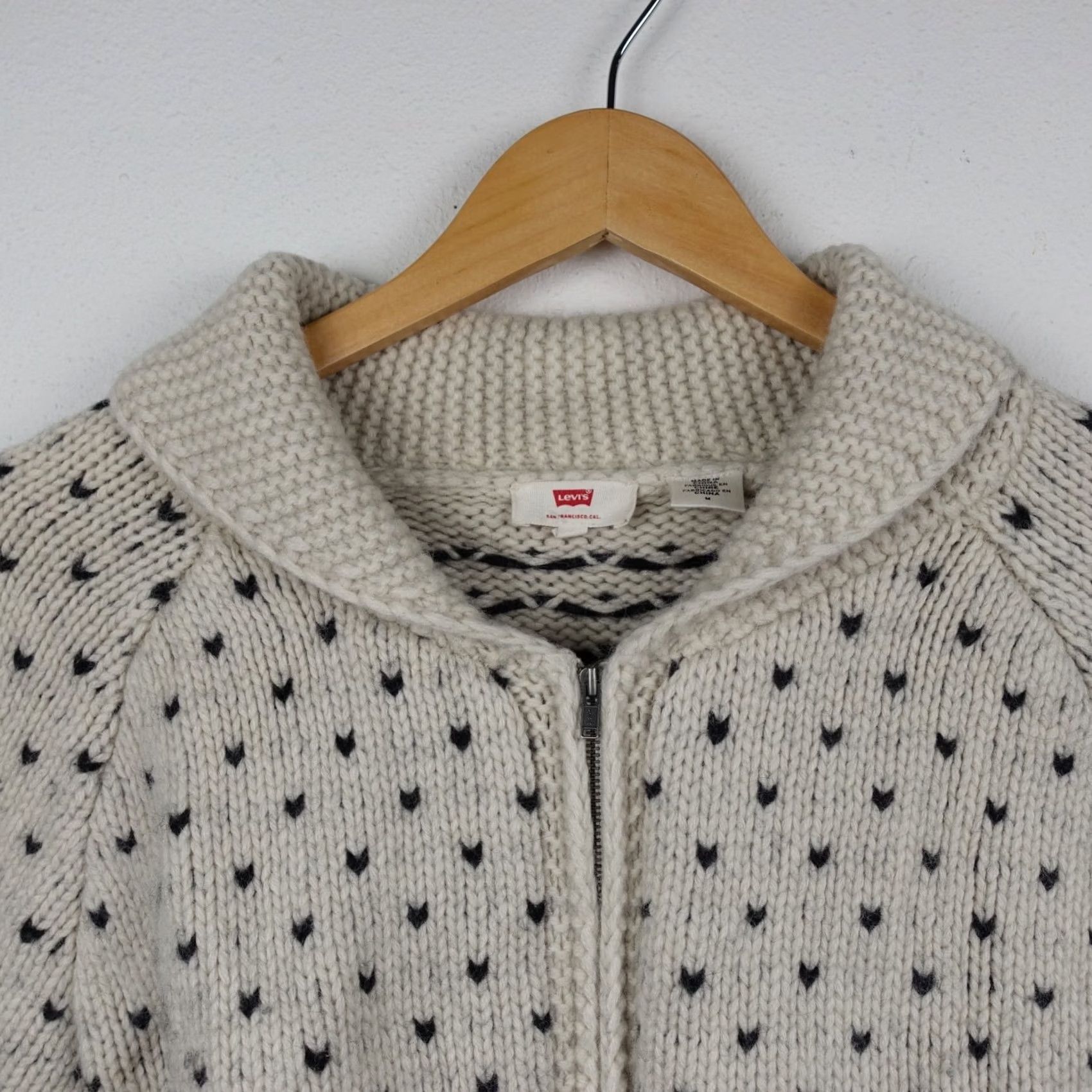 Levi's VINTAGE Levi’s Wool Full Zip Sweater Cardigan Layer Waffle Knit Collar Ribbed Women’s M Size M / US 6-8 / IT 42-44 - 3 Thumbnail