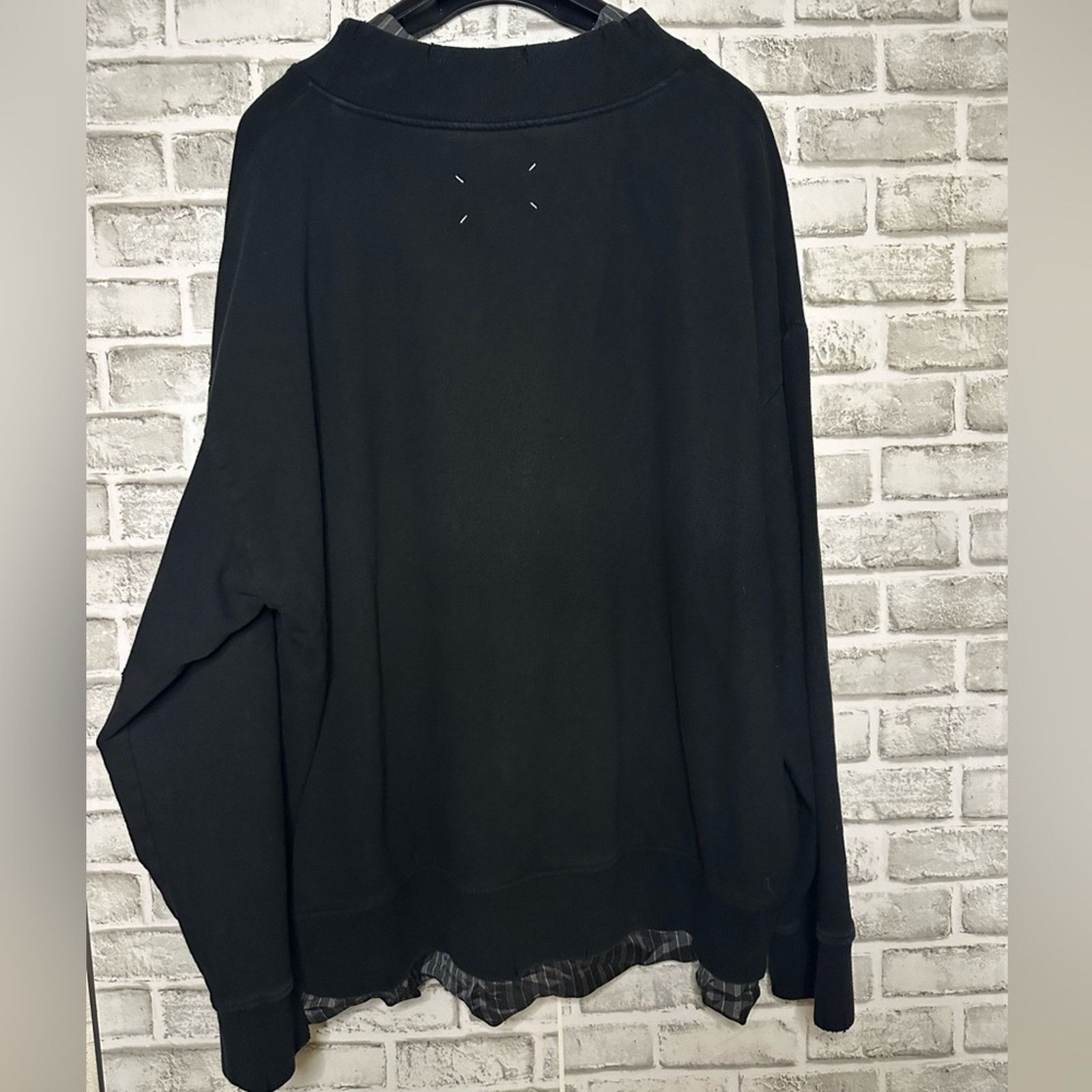 Maison Margiela MMM Layer Destroyed Sweatshirt IT 50 LG Cotton Viscose Size US L / EU 52-54 / 3 - 11 Thumbnail