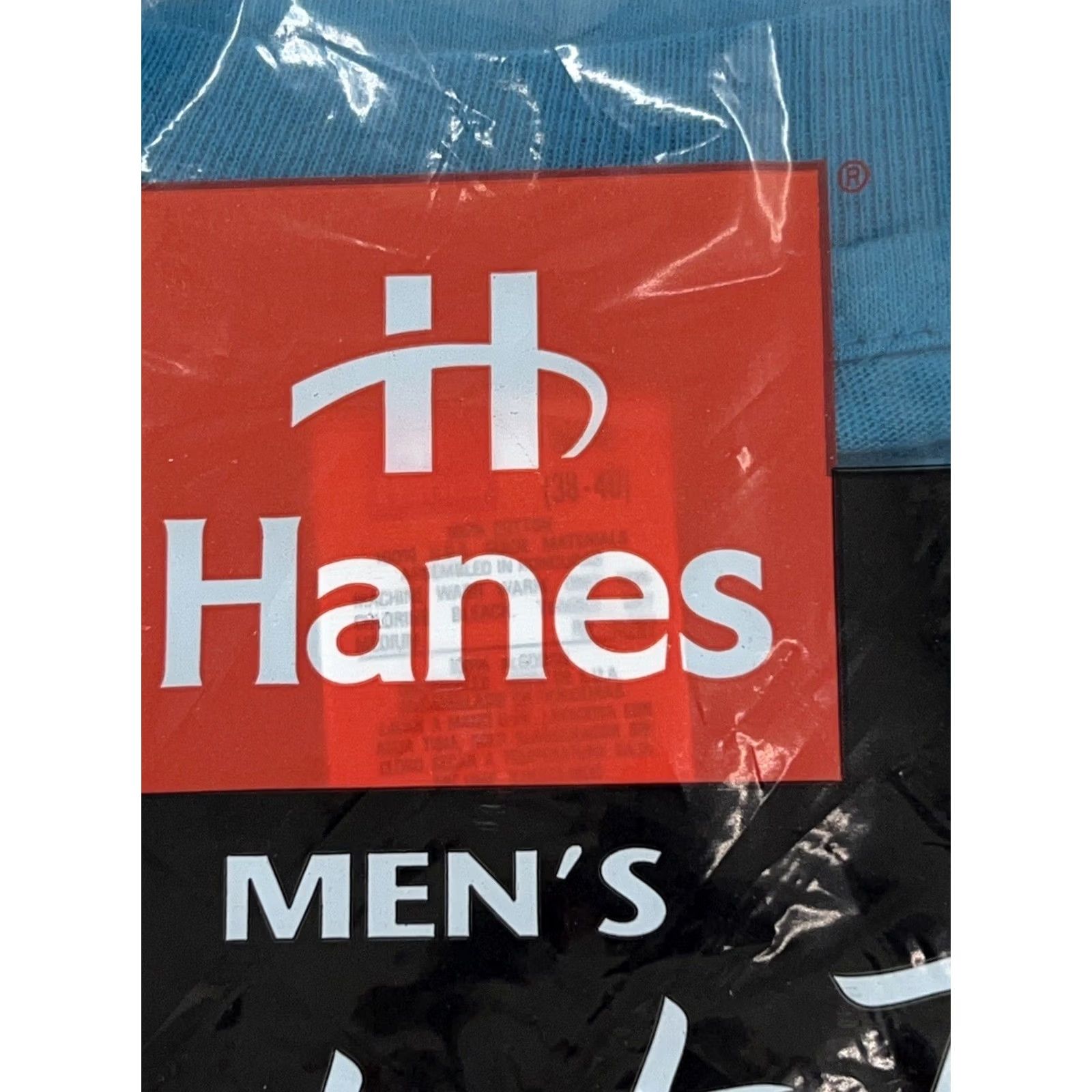 Hanes VINTAGE Hanes Pocket T-Shirt M MEDIUM Blue Cotton NOS Men 90s 80s Story: NIP Size US M / EU 48-50 / 2 - 3 Thumbnail