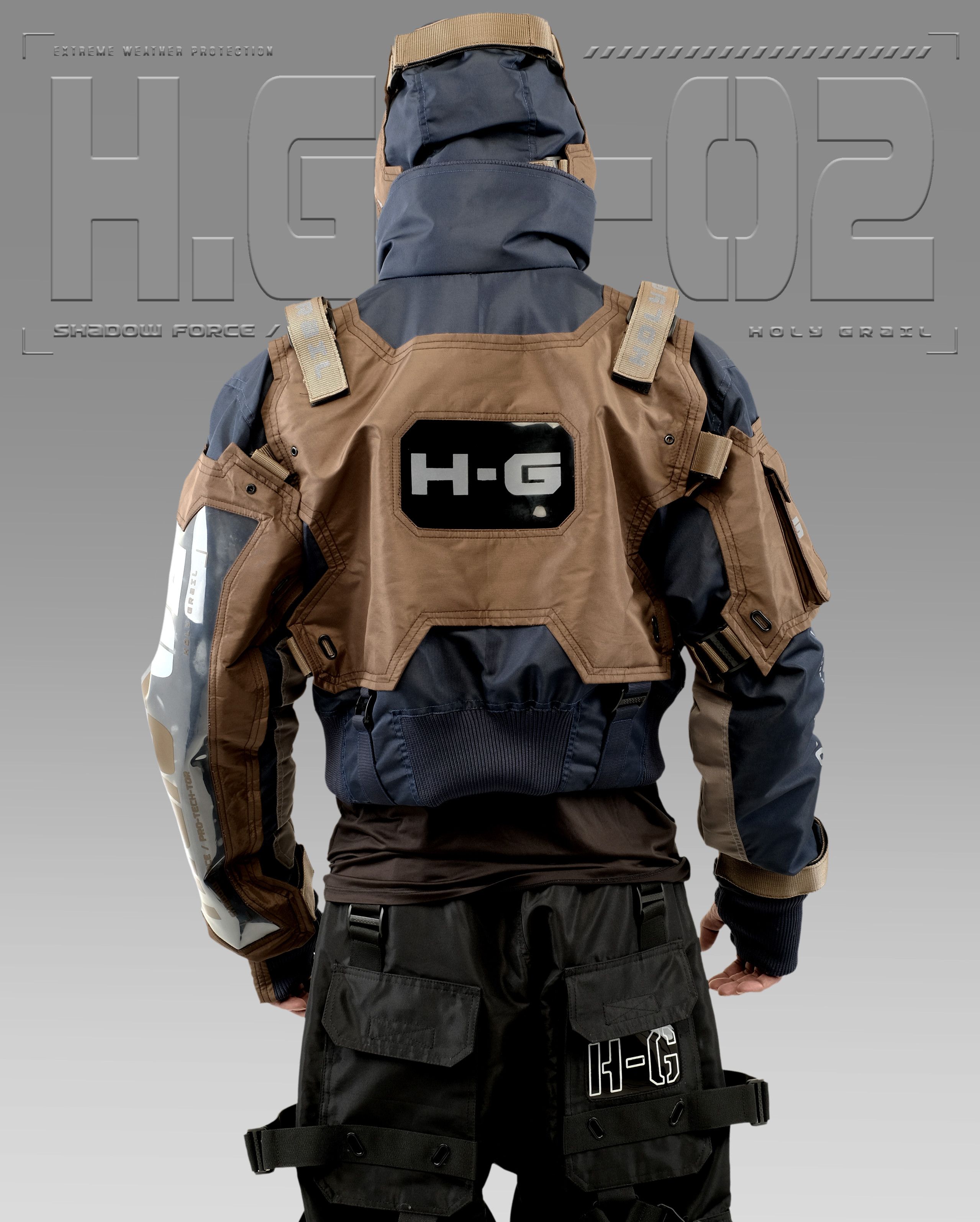 Hi Tec H-G JACKET CROP "SHADOW FORCE" TECHWEAR CYBERPUNK HOLYGRAIL Size US L / EU 52-54 / 3 - 5 Thumbnail