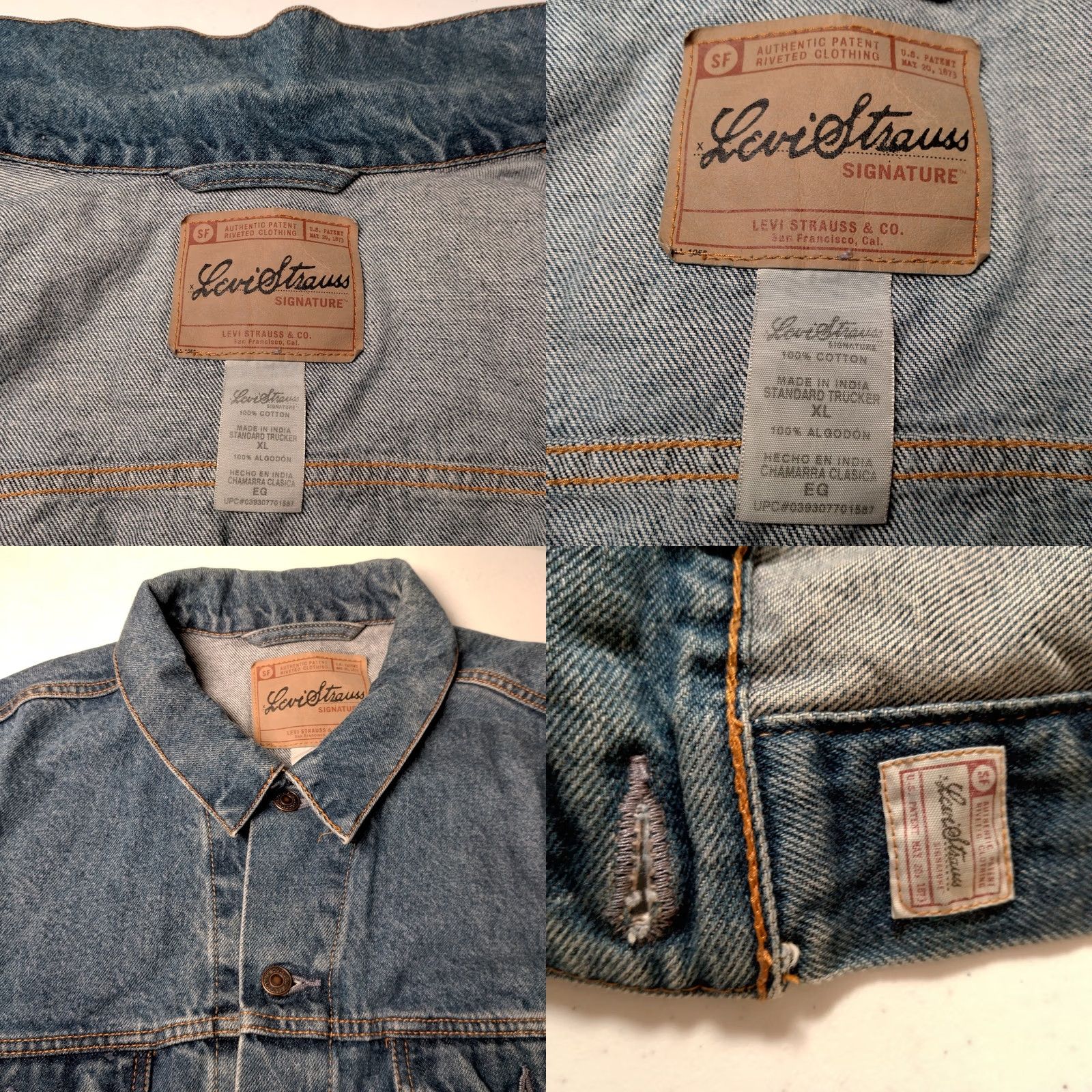 Levi's VINTAGE Levi's Jean Jacket Men XL Denim Trucker Button Up blue Pocketed Regular fit Size US 36 / EU 52 - 8 Thumbnail