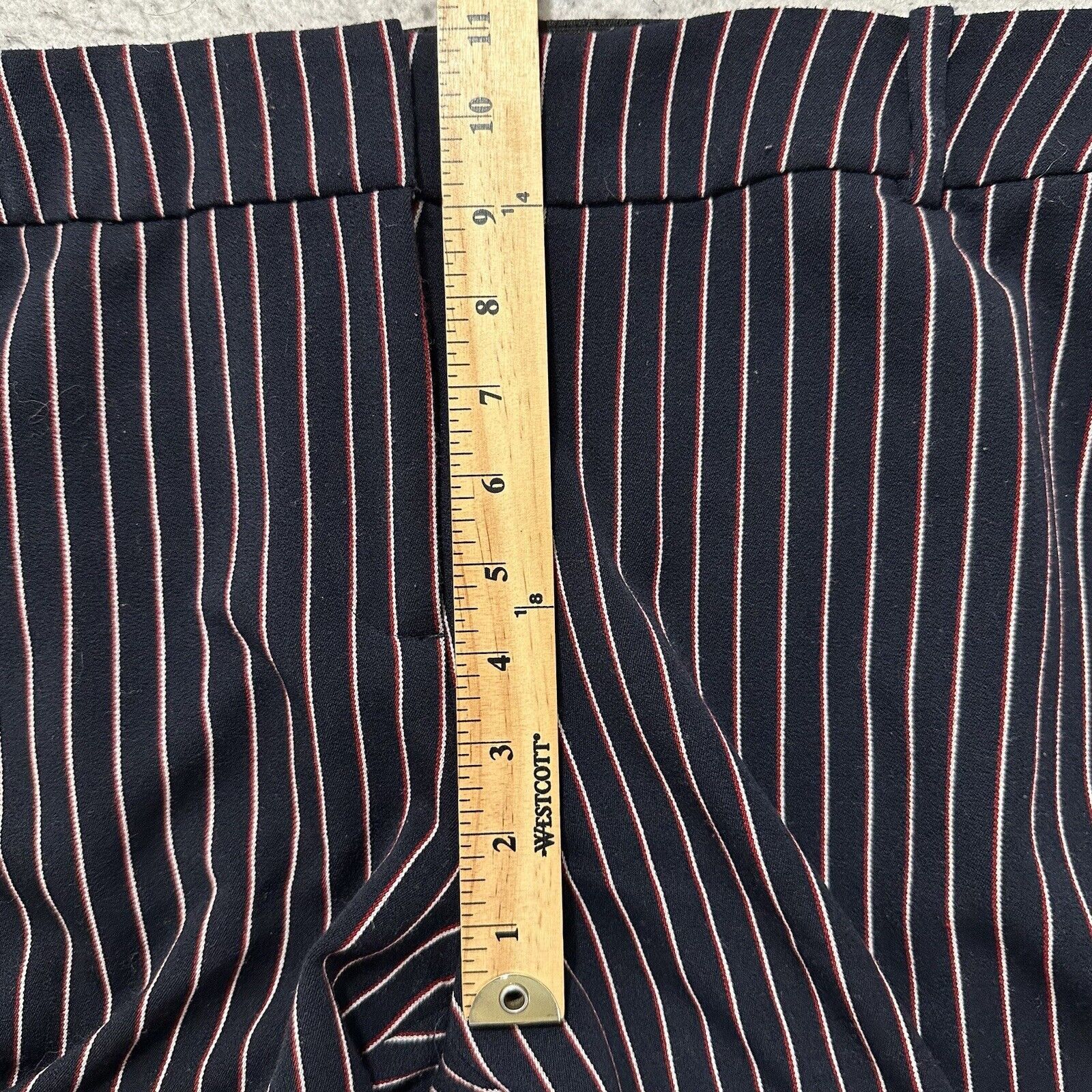 Other Lane Bryant 18 Flat Front Soft Knit Pants Navy Blue Striped Size 40" / US 18 - 11 Thumbnail