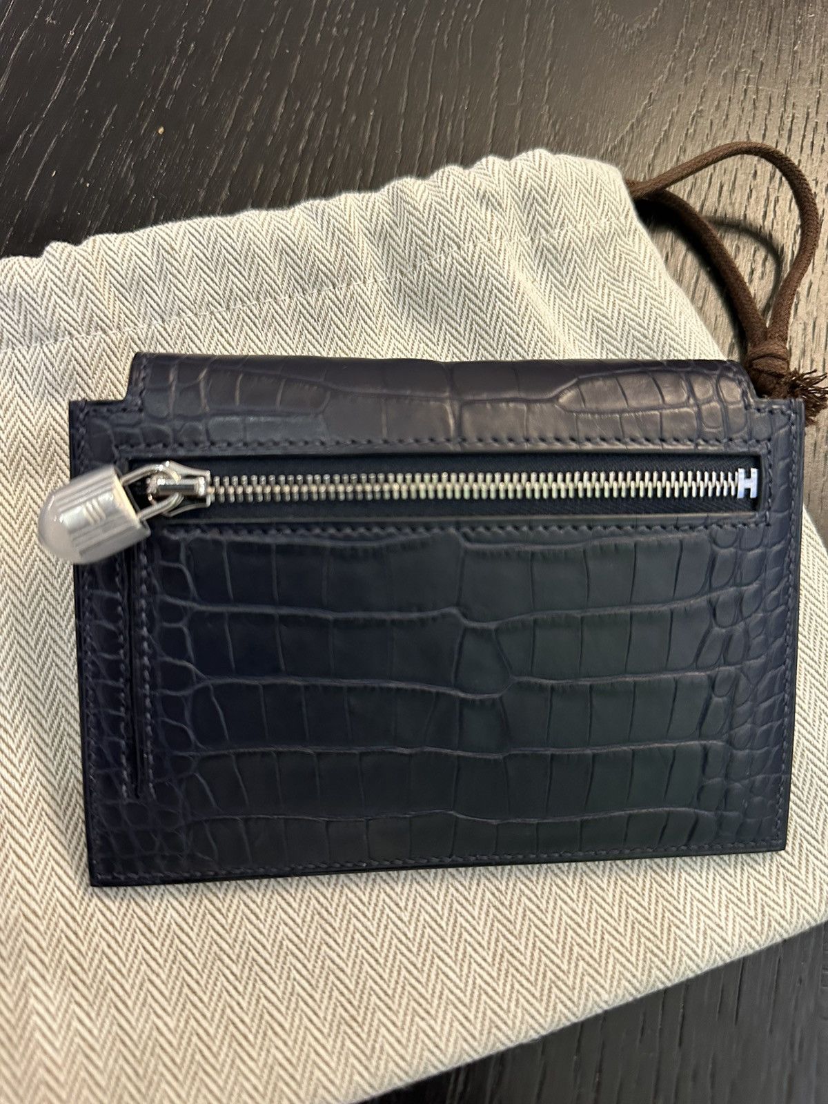 Hermes Hermes 2026 NEW 1:1 CROC KELLY POCKET MINI COMPACT WALLET Size ONE SIZE - 6 Thumbnail