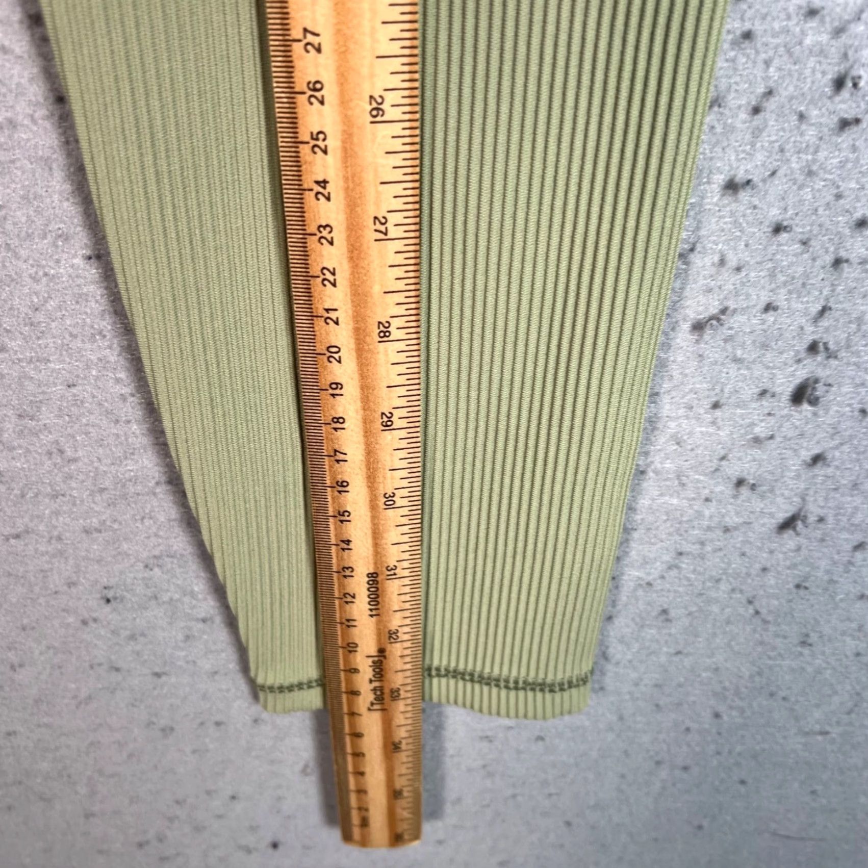 Athleta VINTAGE Athleta Elation Rib Leggings Womens Large Light Green High-Waisted Yoga Size 36" / US 14 / IT 50 - 5 Thumbnail
