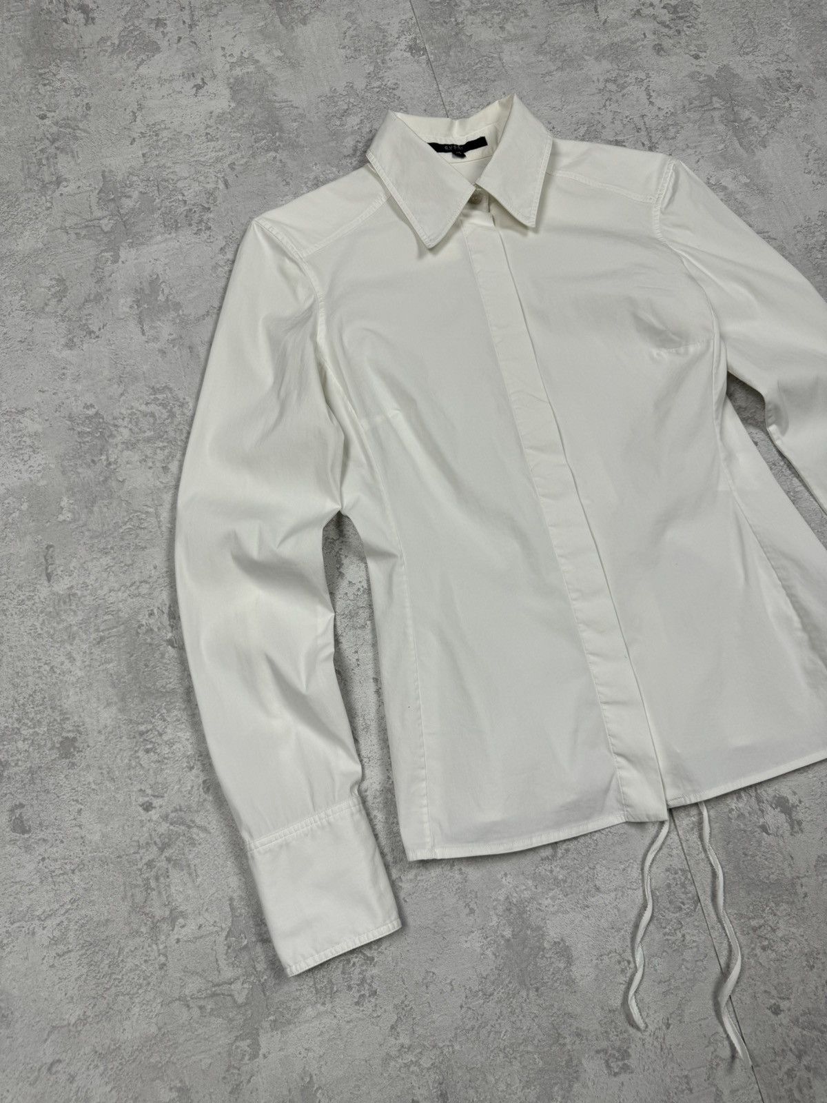 Gucci Rare Gucci Lace-Up White Shirt Size 40 Size S / US 4 / IT 40 - 2 Thumbnail