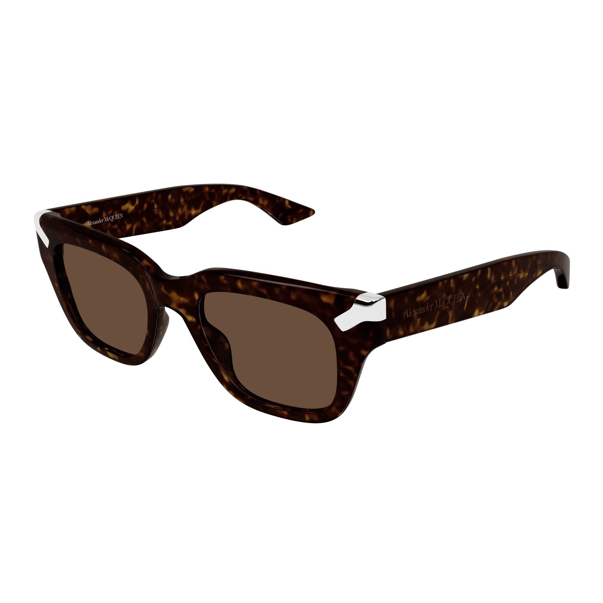 Alexander McQueen ALEXANDER MCQUEEN Punk Rivet tortoise shell sunglasses Size ONE SIZE - 1 Thumbnail