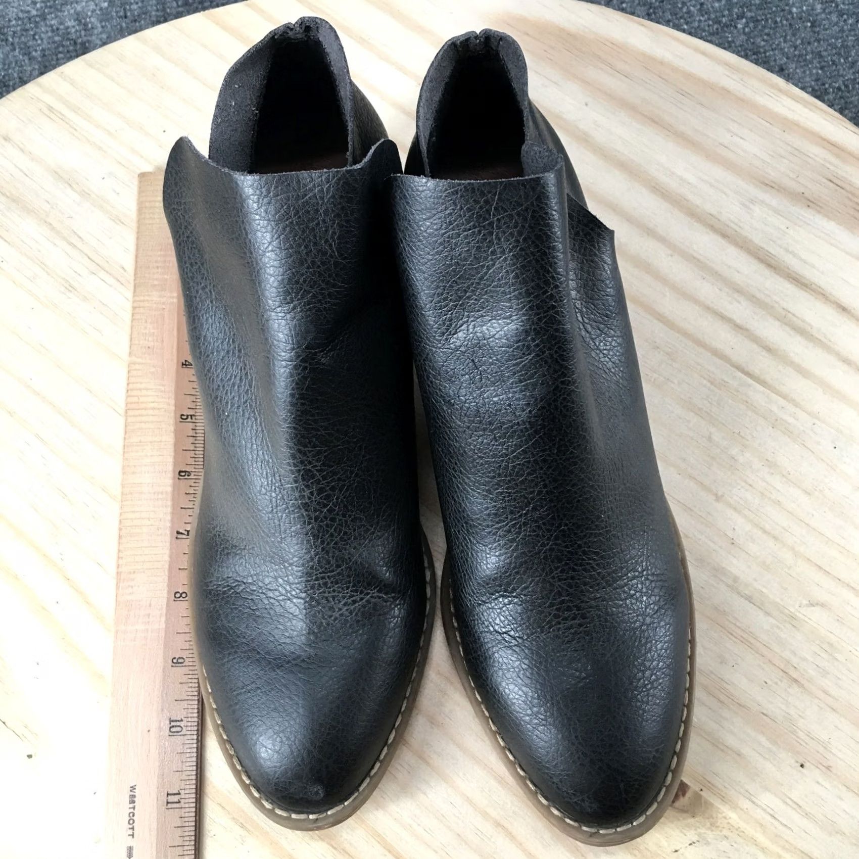 Vintage Universal Thread Boots Womens 10 Ankle Booties Black Faux Leather Block Heels Casual Footwear Shoes Size US 10 / IT 40 - 6 Thumbnail